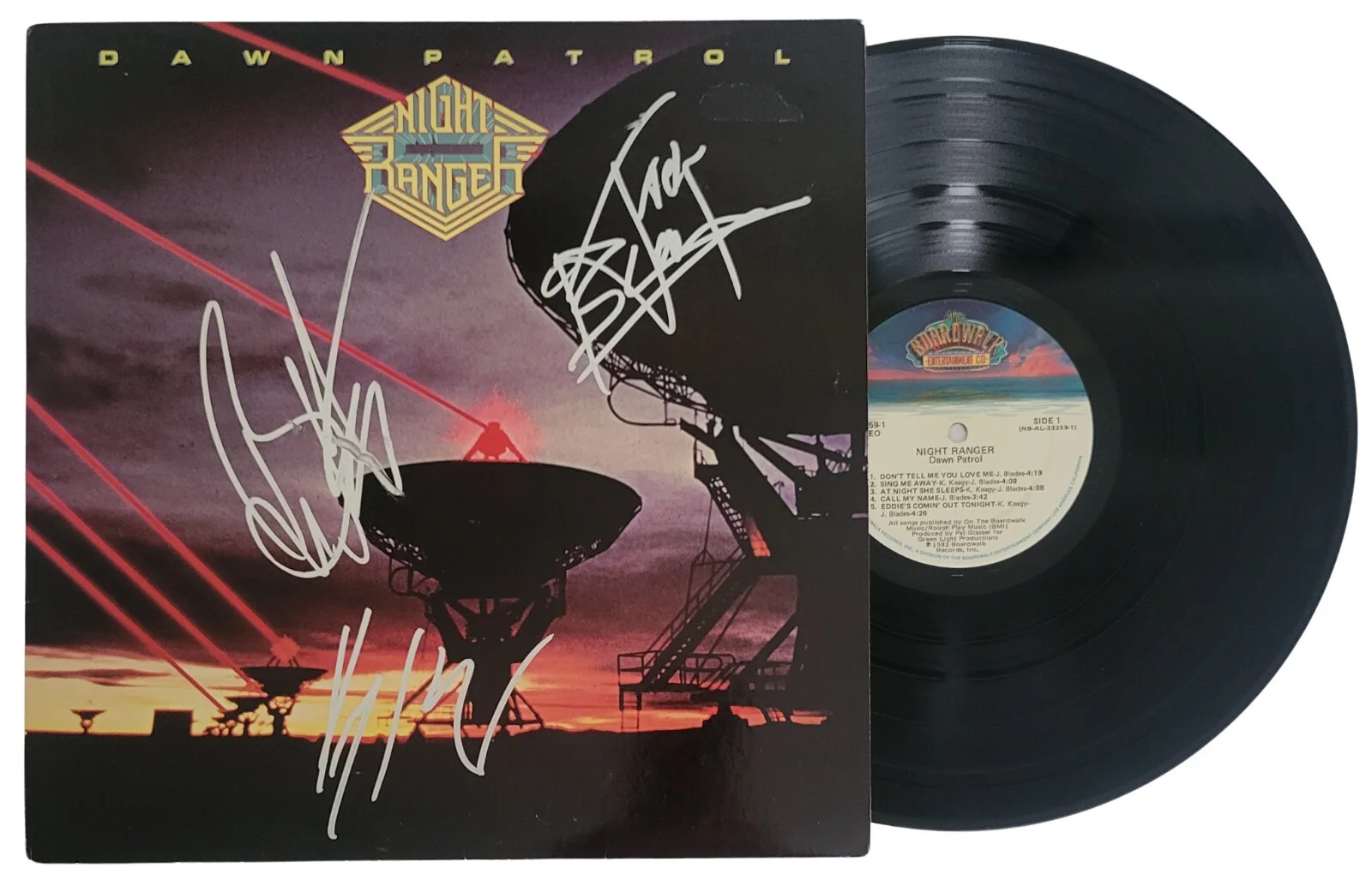 Night Rangers Band Signed Dawn Patrol Album COA Proof Autographed Vinyl Record, image 2