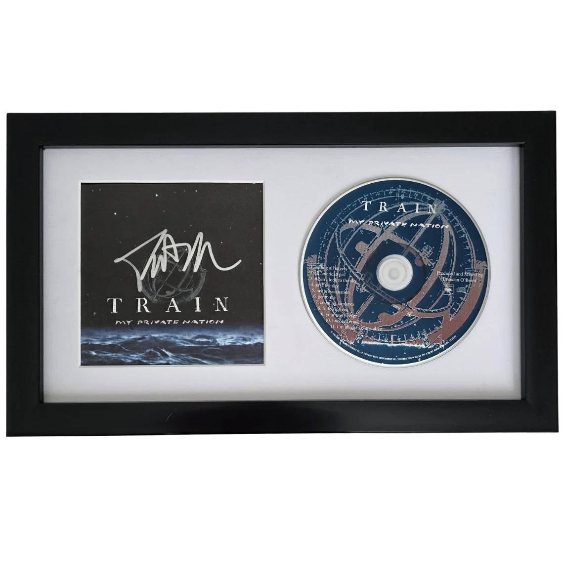 Patrick Monahan Signed Train My Private Nation CD COA Proof Autographed Framed, image 3
