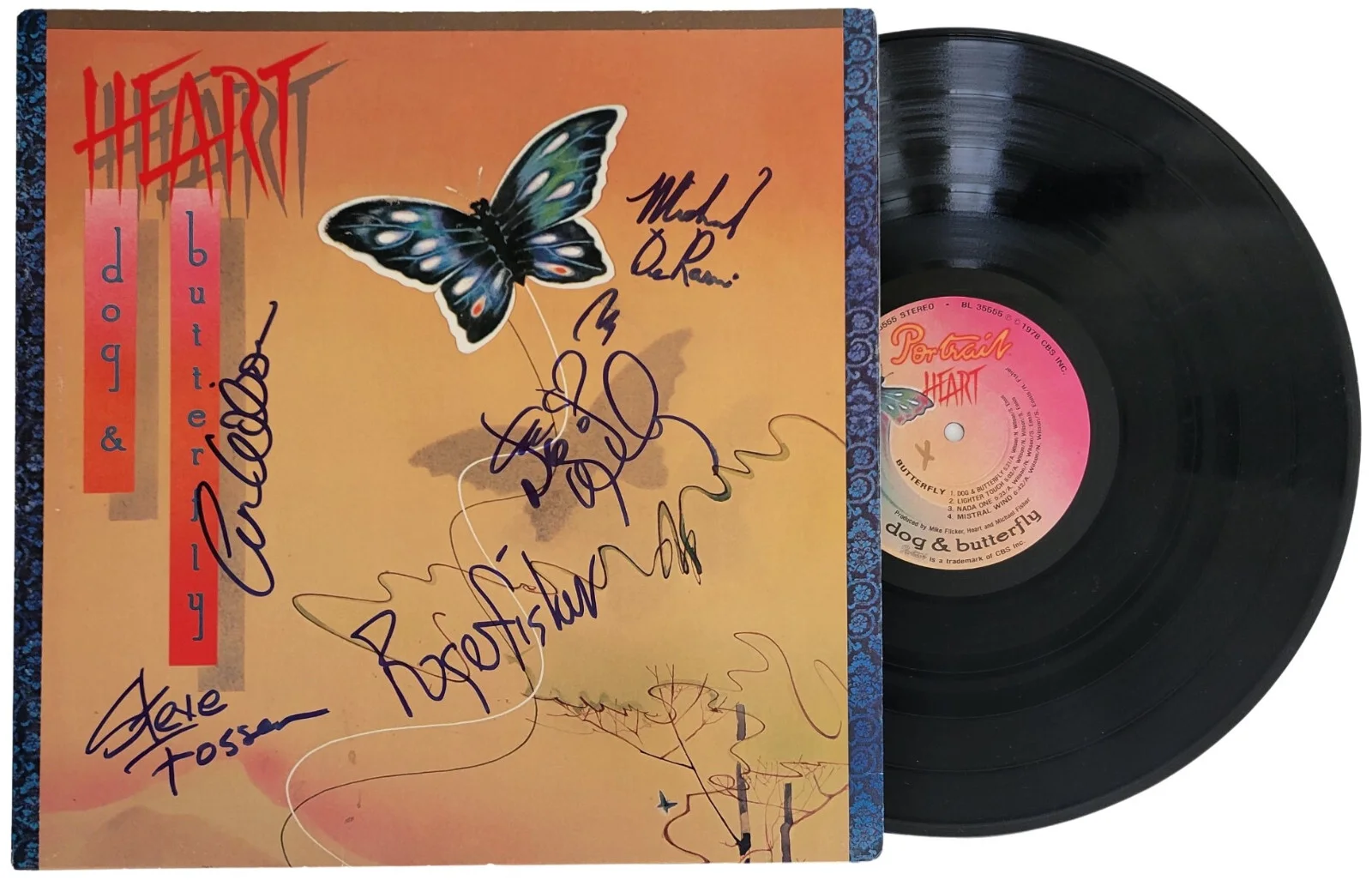 Nancy Wilson & Ann Wilson Signed Heart Dog & Butterfly Album Proof COA Autograph, изображение 2