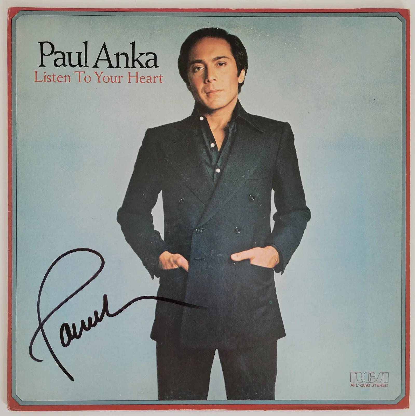 Paul Anka signed Listen To Your Heart album vinyl record COA proof autographed, изображение 3