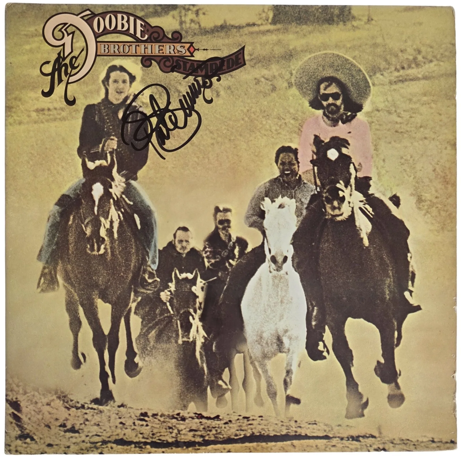 Patrick Simmons Signed Doobie Brothers Stampede Album COA Proof Autograph Vinyl, изображение 4
