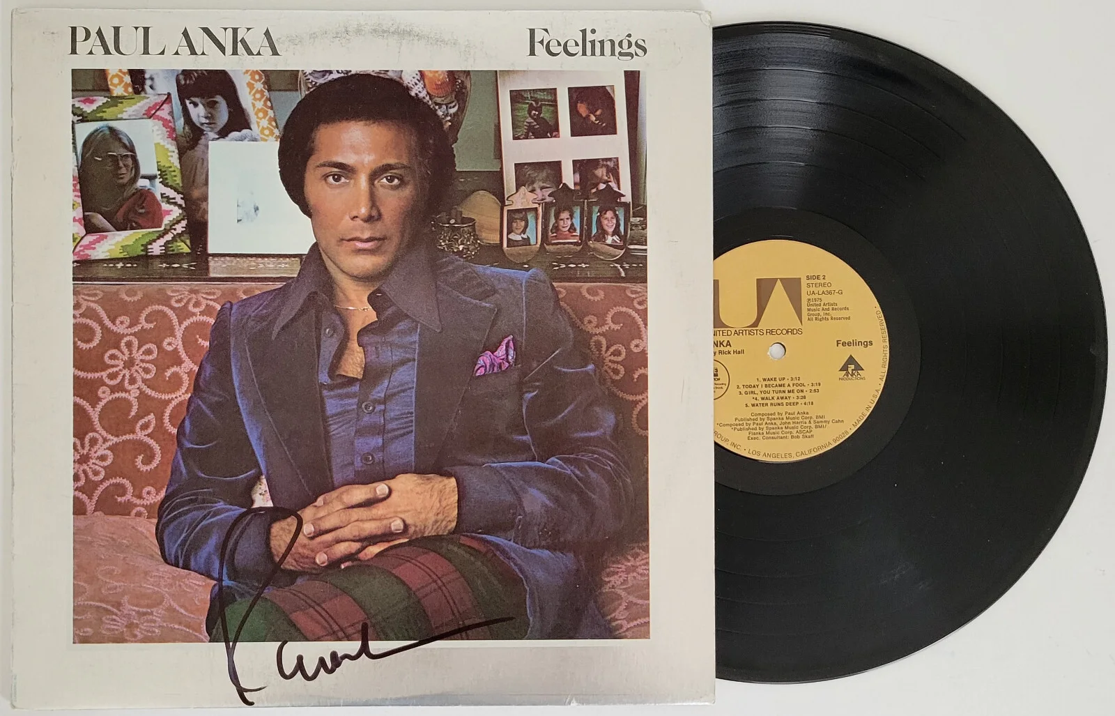 Paul Anka signed Feelings album vinyl record COA exact proof autographed, изображение 2