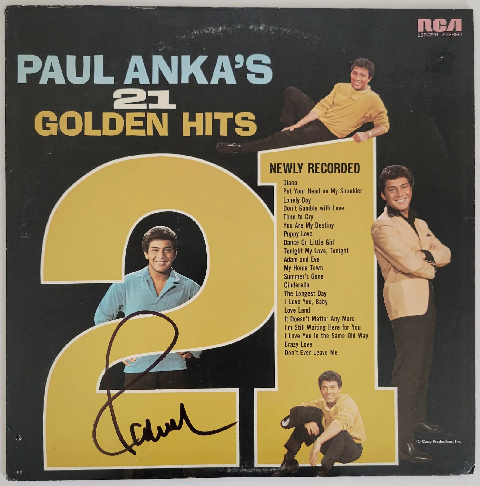 Paul Anka signed 21 Golden Hits album vinyl record COA exact proof autographed, изображение 3