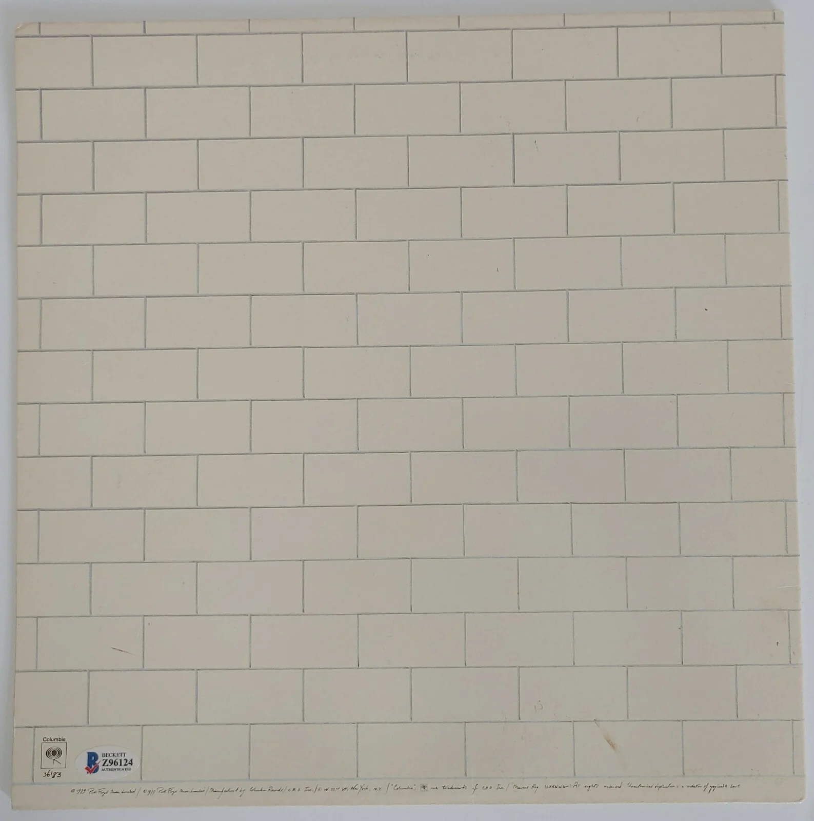 Nick Mason autographed Pink Floyd The Wall album record exact proof Beckett COA, image 3