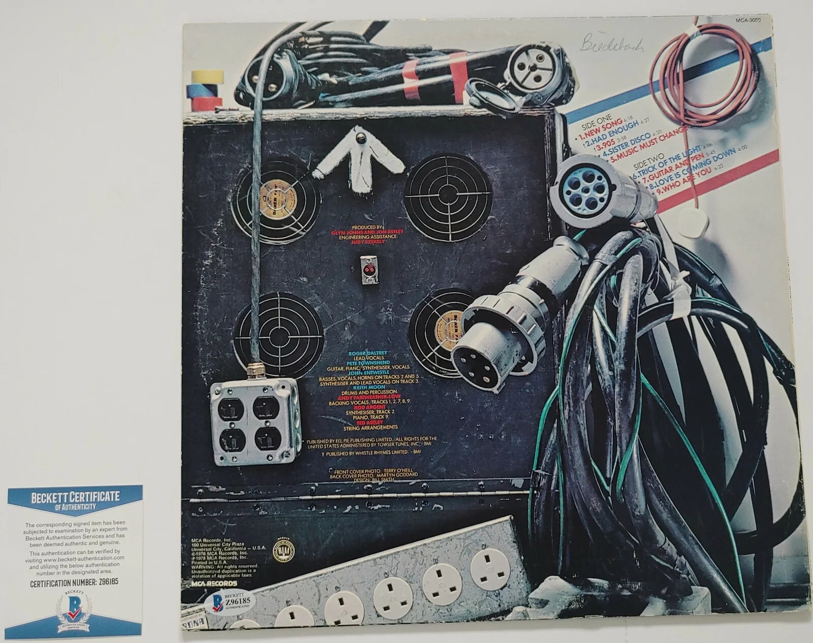 Pete Townshend The Who autographed Who are you album vinyl record proof Beckett, изображение 4