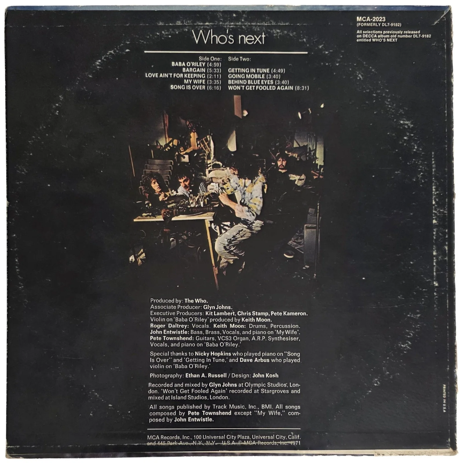 Pete Townshend Signed The Who Whos Next Album COA Proof Autographed Vinyl Record, image 5