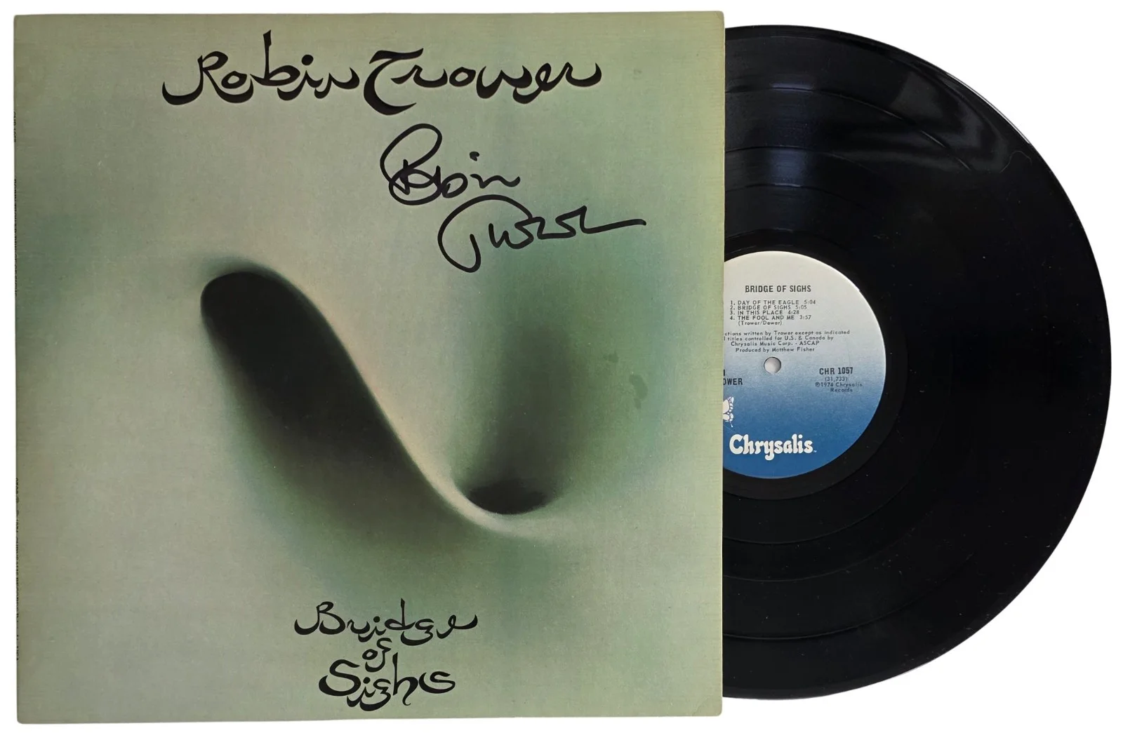 Robin Trower Signed Bridge of Sighs Album COA Proof Autographed Vinyl Record, image 2