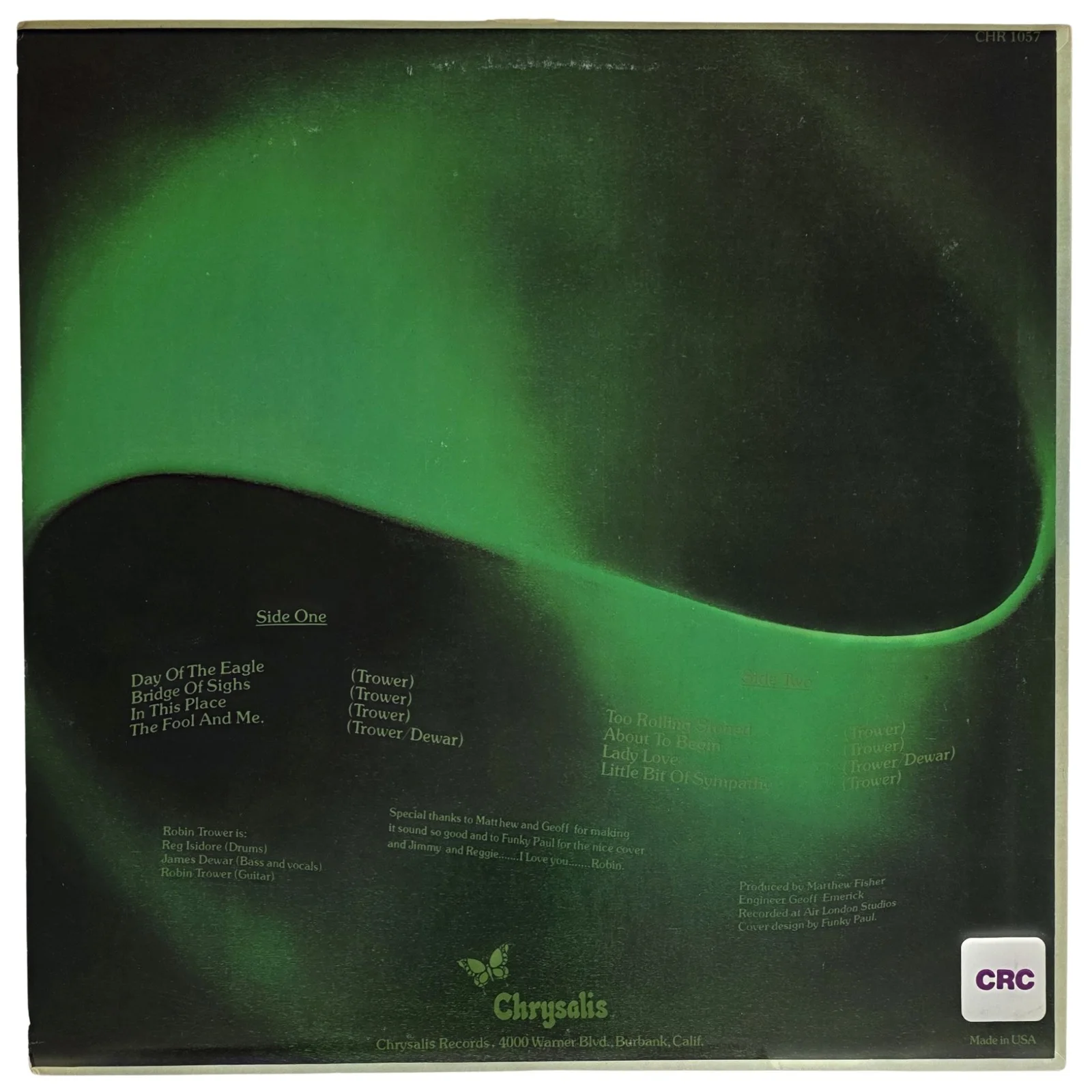Robin Trower Signed Bridge of Sighs Album COA Proof Autographed Vinyl Record, image 5
