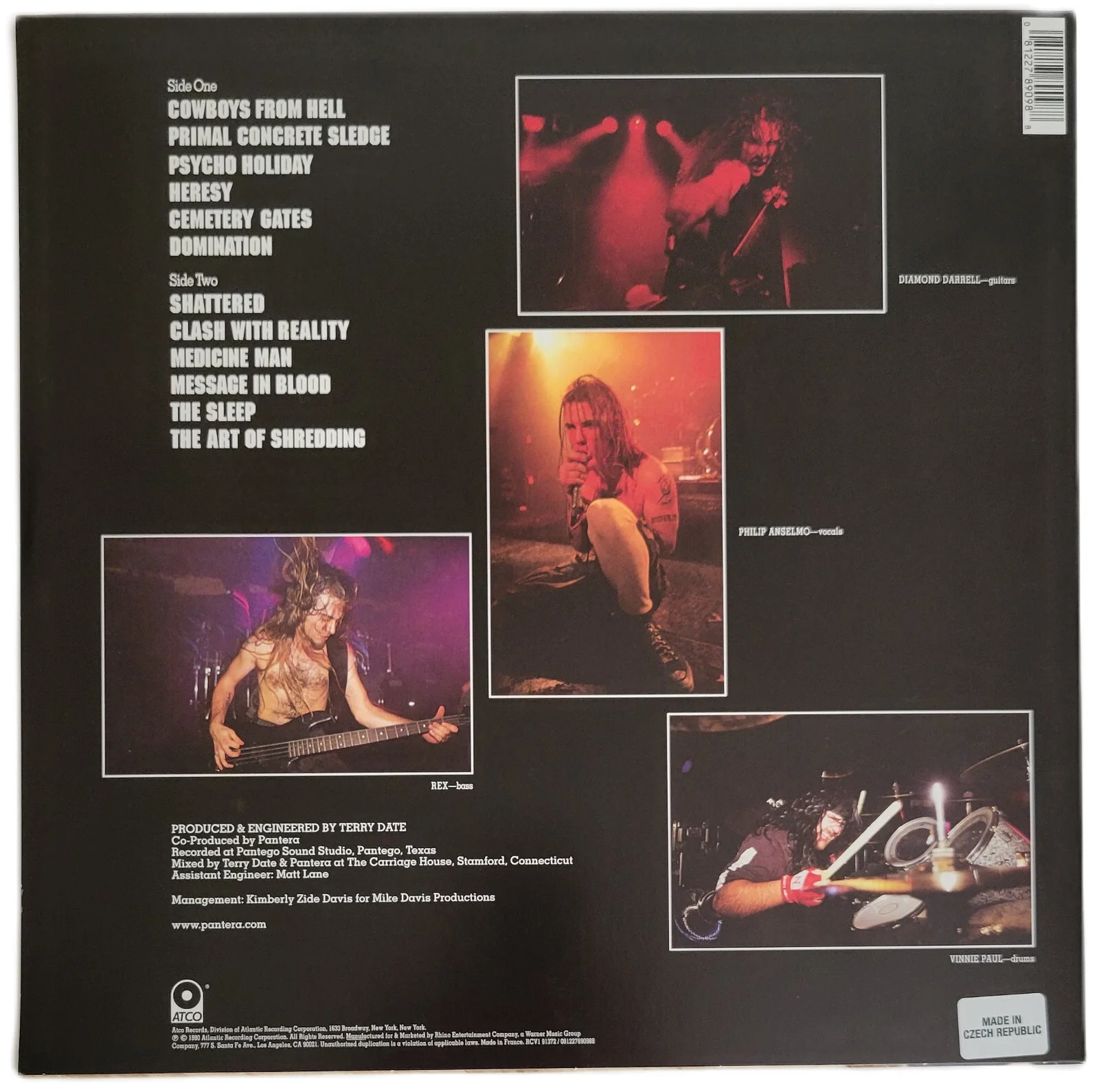 Phil Anselmo Signed Pantera Cowboys from Hell Album COA Proof Autographed Vinyl, image 4