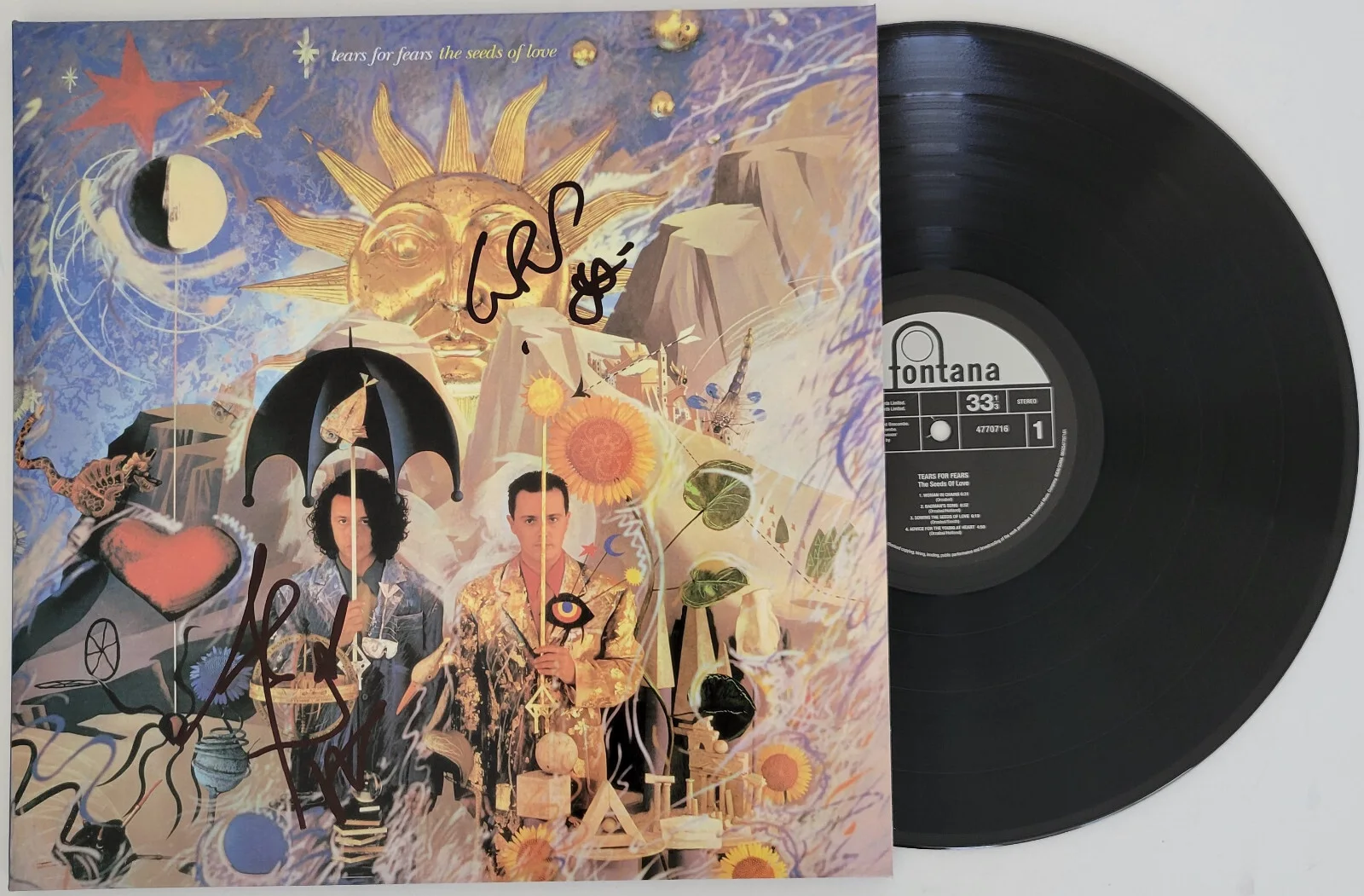 Smith & Orzabal signed Tears for Fears The Seeds of Love album COA proof vinyl, изображение 2