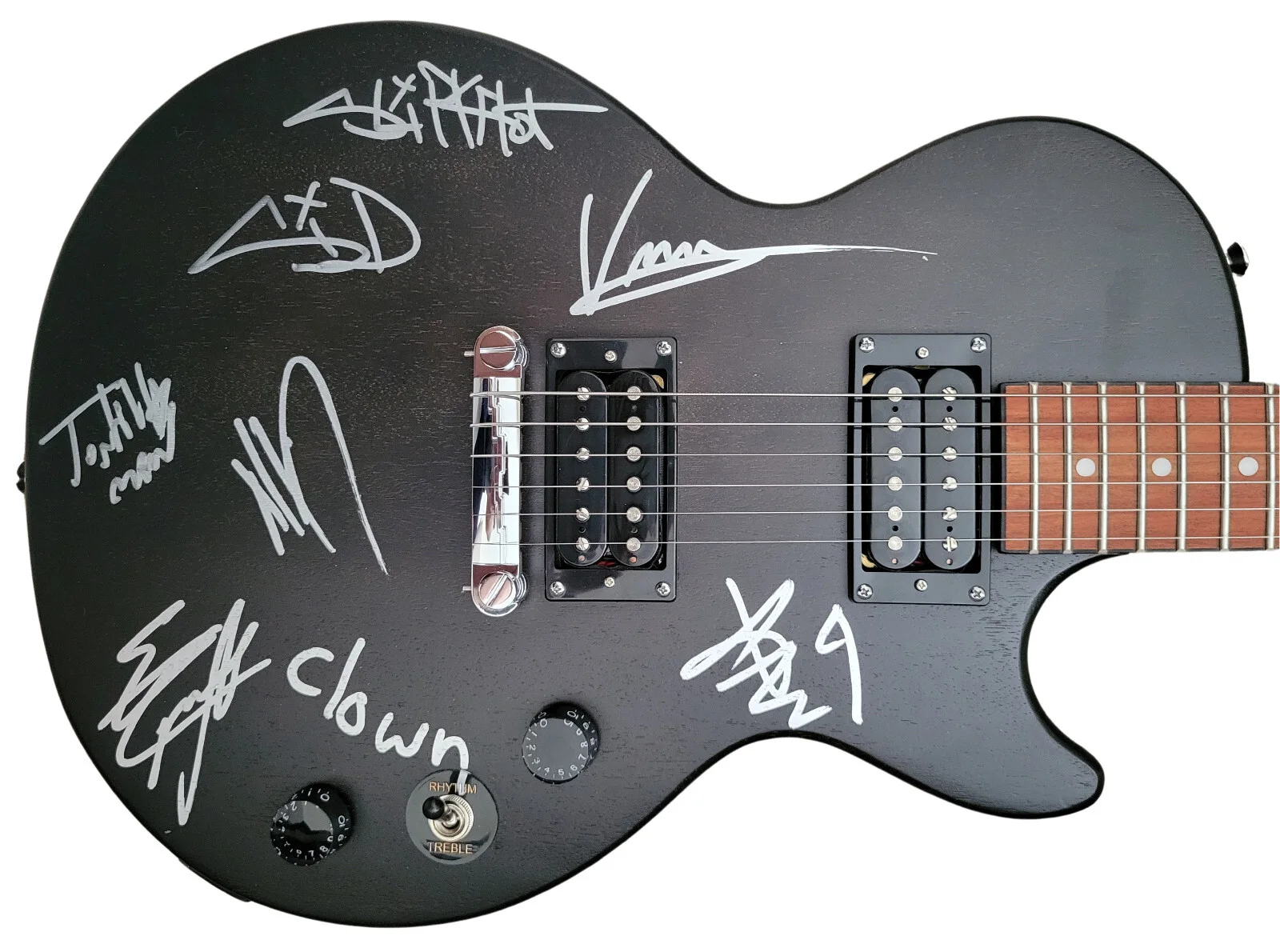 Slipknot Metal Band Signed Les Paul Guitar, Clown, Wilson, Root, Mick COA Proof, изображение 2