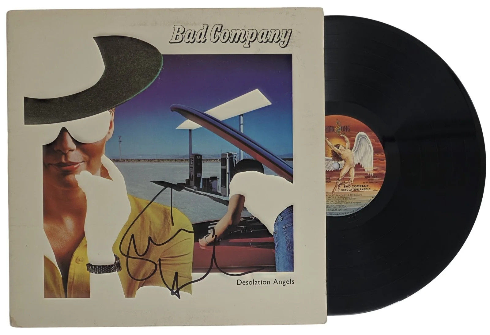 Simon Kirke Signed Bad Company Desolation Angels Album COA Proof Autograph Vinyl, изображение 2