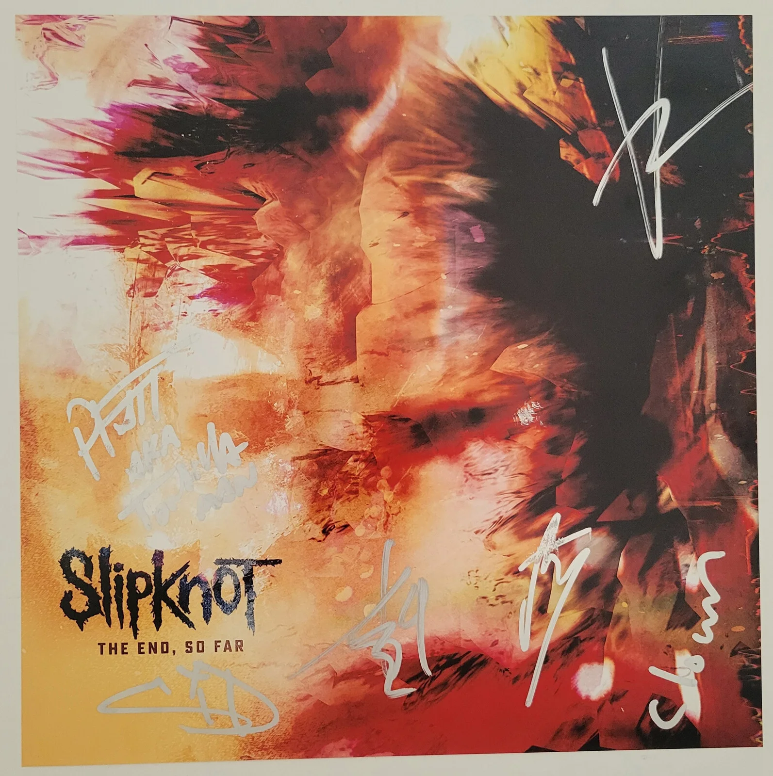 Slipknot signed The End,So Far 12x12 photo,Clown,Sid,Root,Jay,Alex COA Proof, image 2