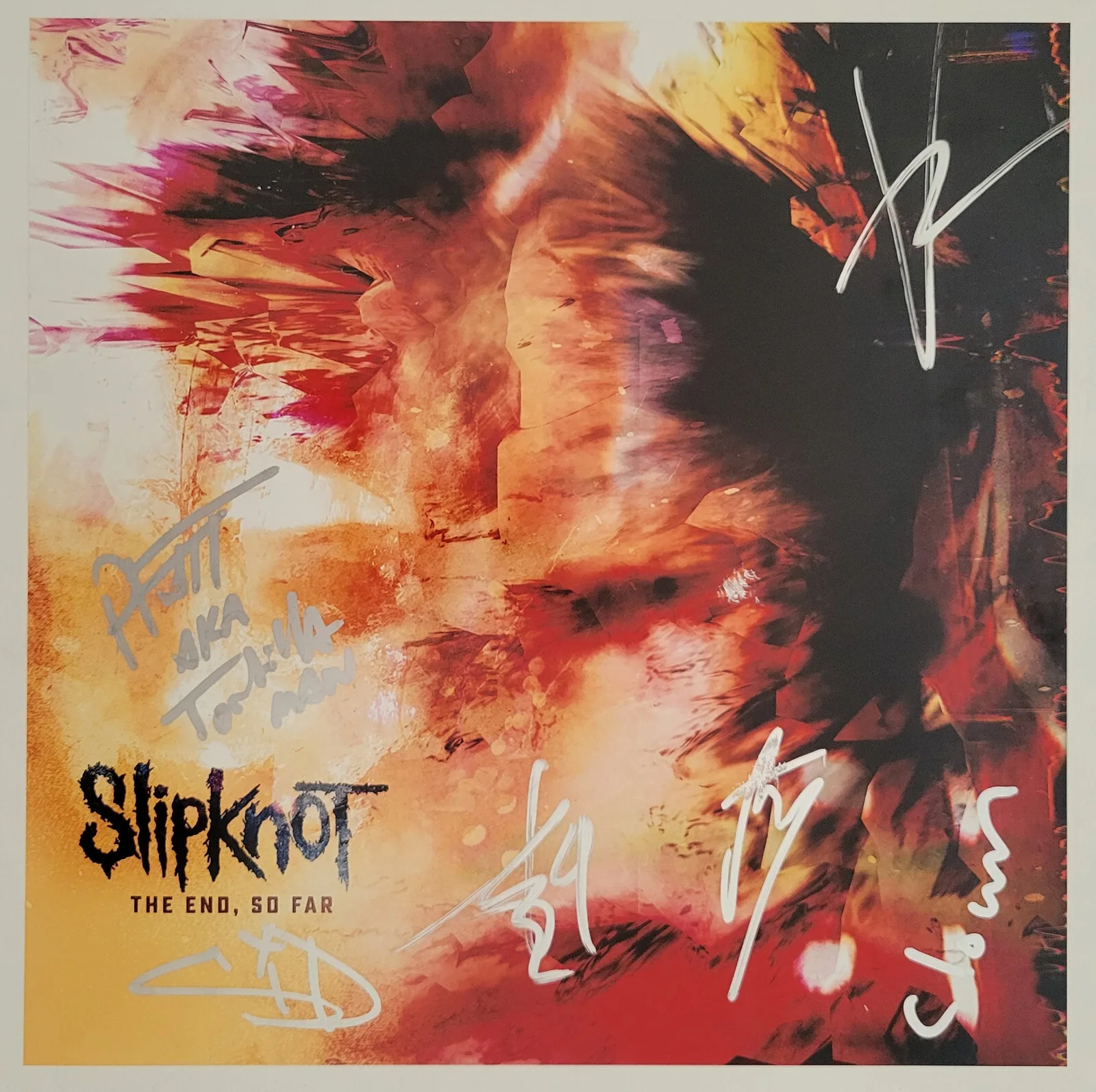 Slipknot signed The End,So Far 12x12 photo,Clown,Sid,Root,Jay,Alex COA Proof, image 3