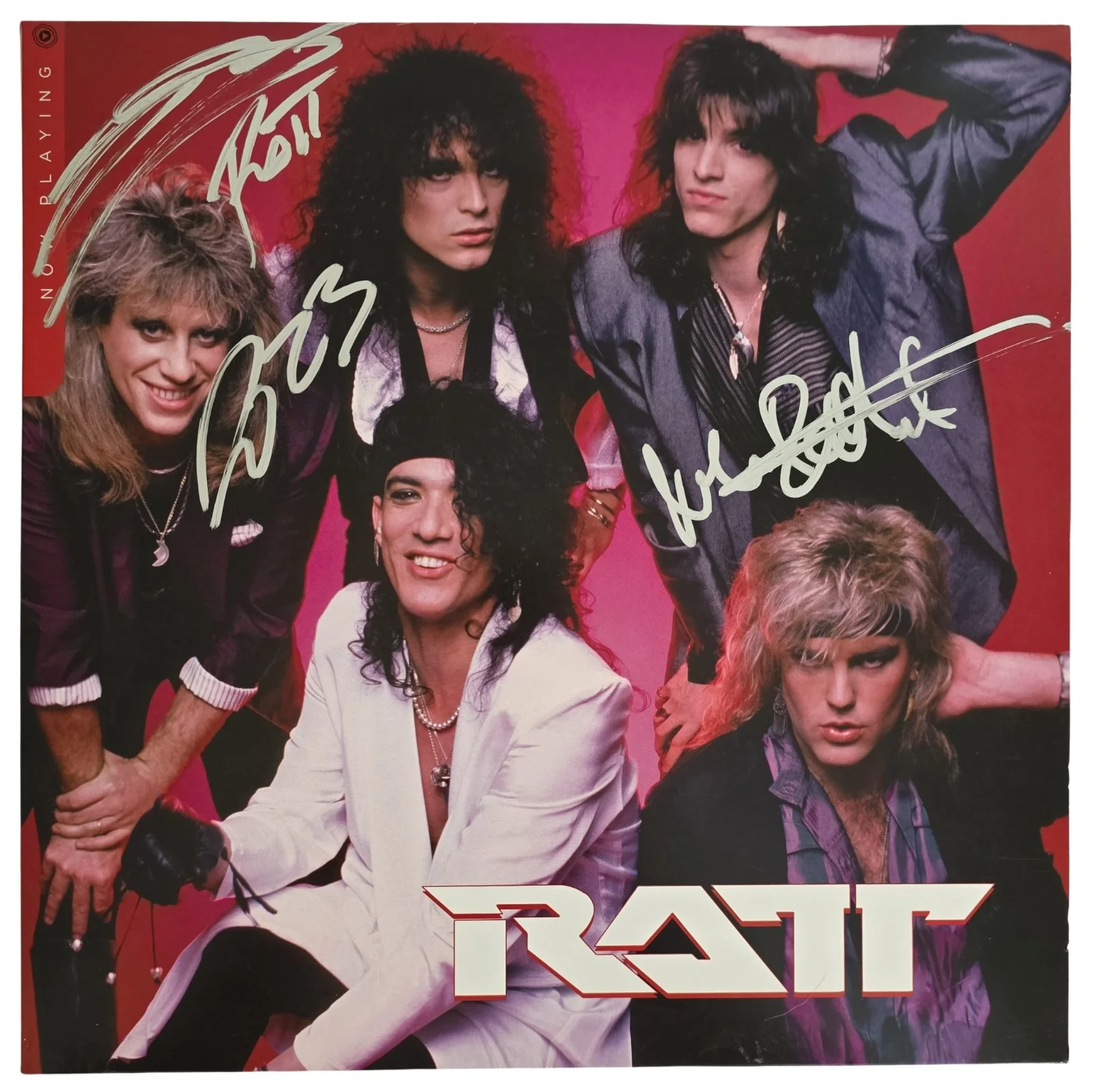 Stephen Pearcy Warren DeMartini Signed Ratt Now Playing Album Proof Autographed, изображение 3