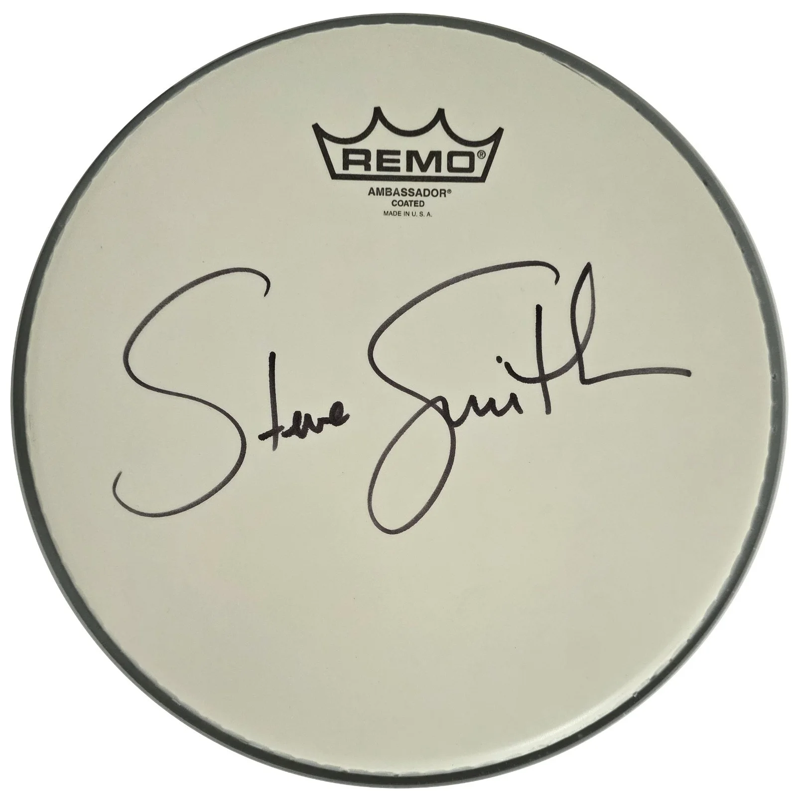 Steve Smith Signed Drumhead COA Proof Autographed Journey Drummer .10'' Remo, image 2