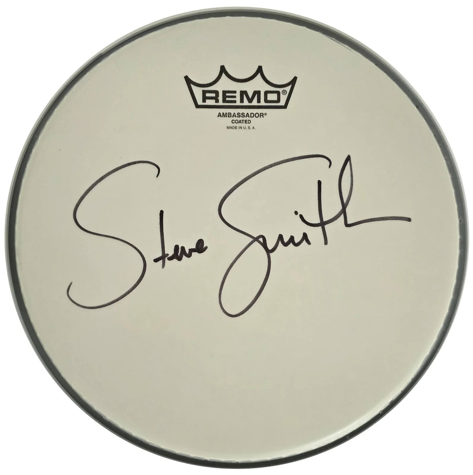 Steve Smith Signed Drumhead COA Proof Autographed Journey Drummer .10'' Remo, image 3