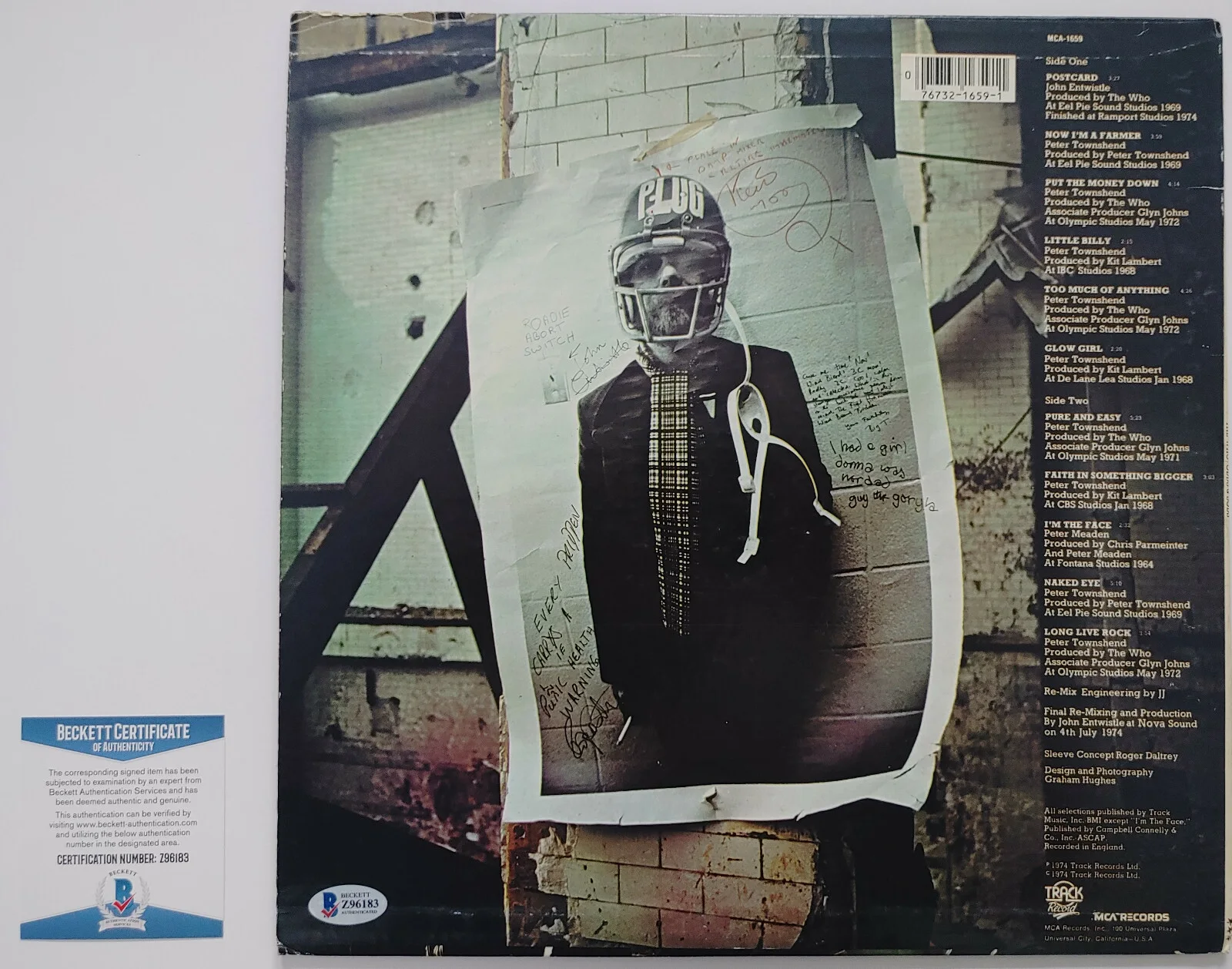 Pete Townshend signed The Who Odds & Sods album vinyl record proof Beckett COA, изображение 4