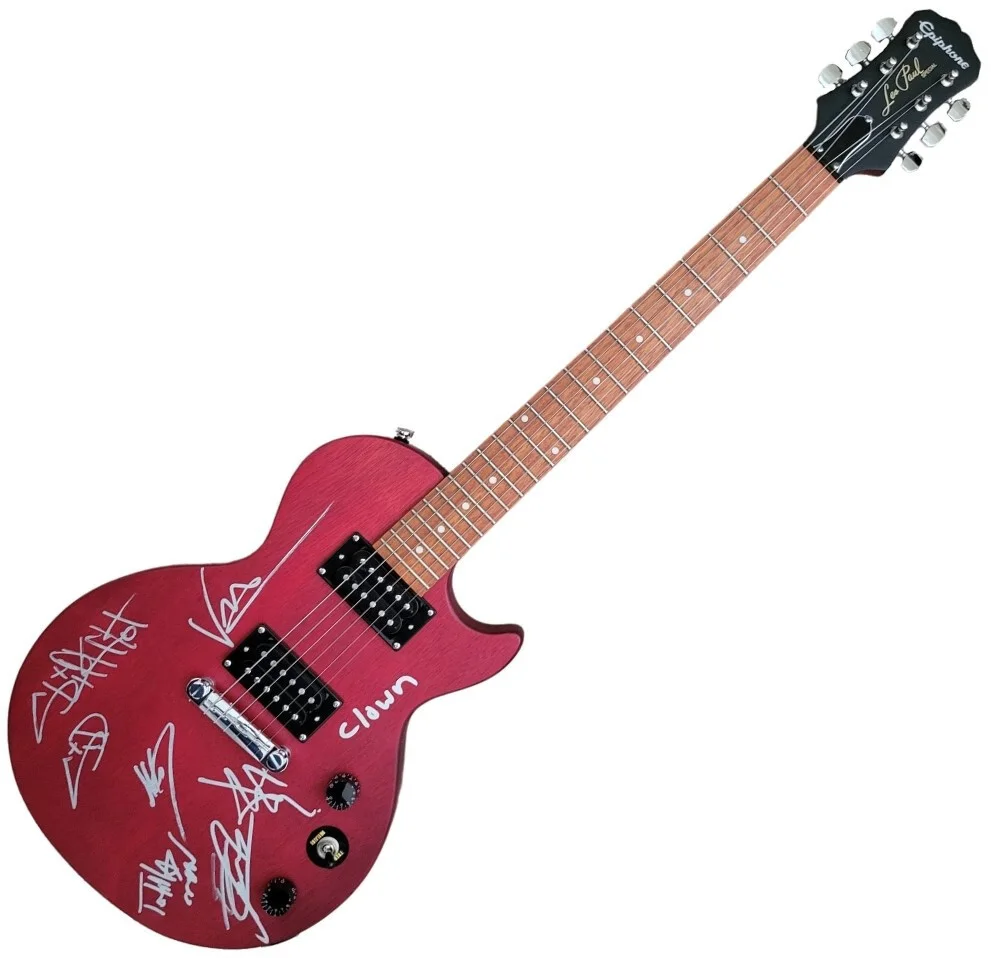Slipknot Metal Band Signed Les Paul Guitar,Clown,Wilson,Root,Mick COA Proof Auto, image 2