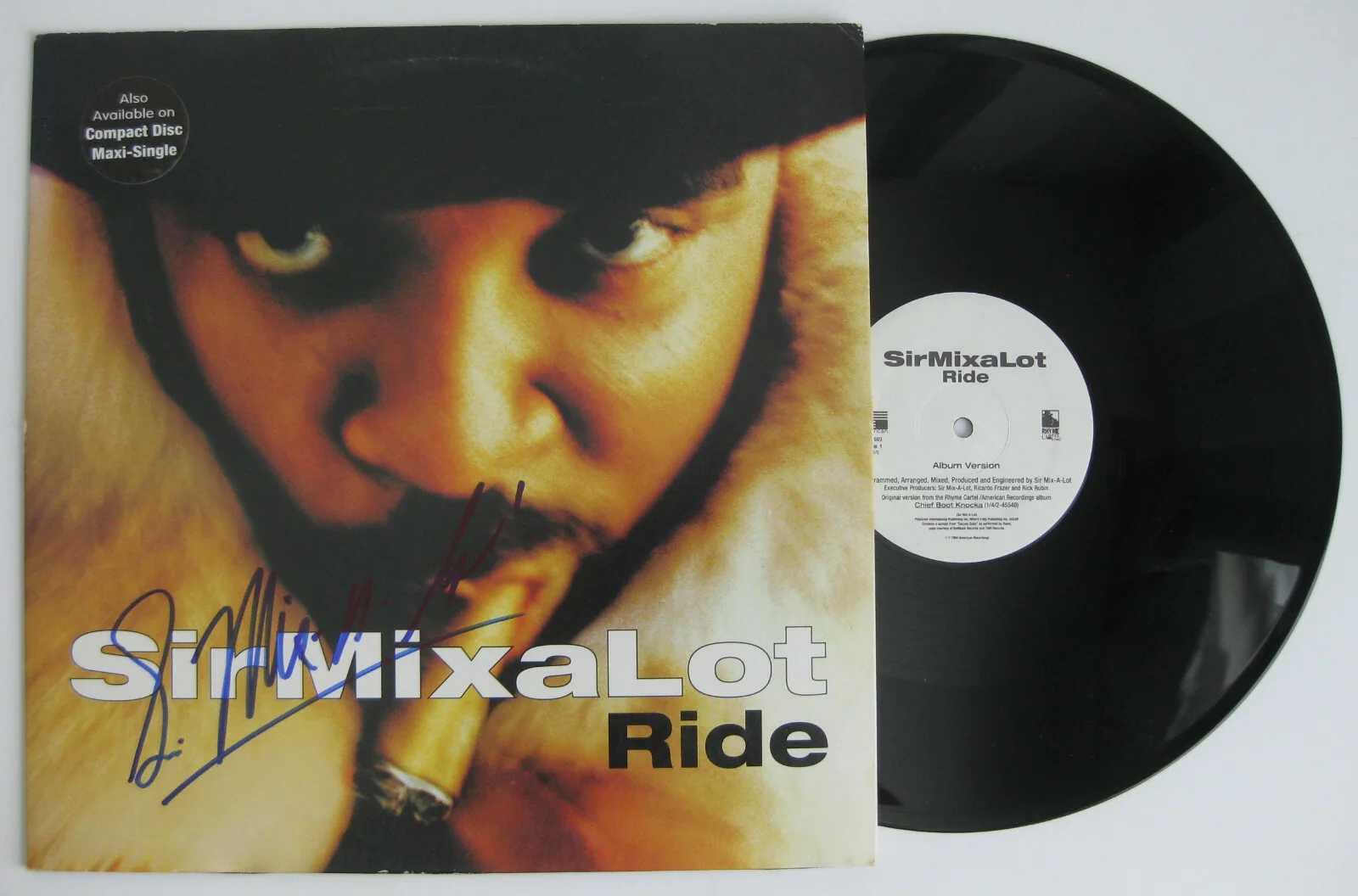 Sir Mix A Lot signed Ride album vinyl record Baby Got Back proof Beckett COA, изображение 2
