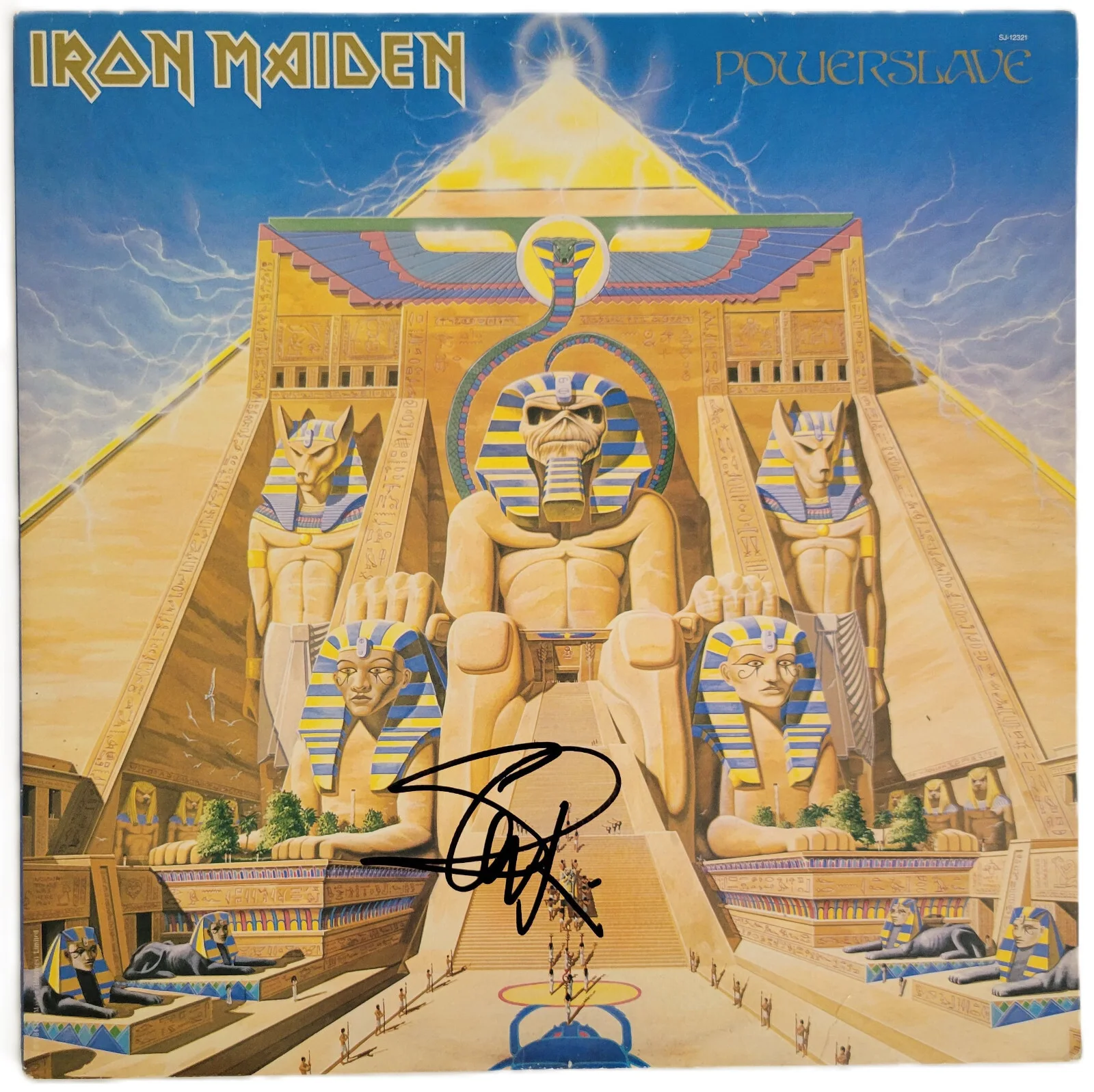 Steve Harris Signed Iron Maiden Powerslave Album COA Exact Proof Autographed, image 3