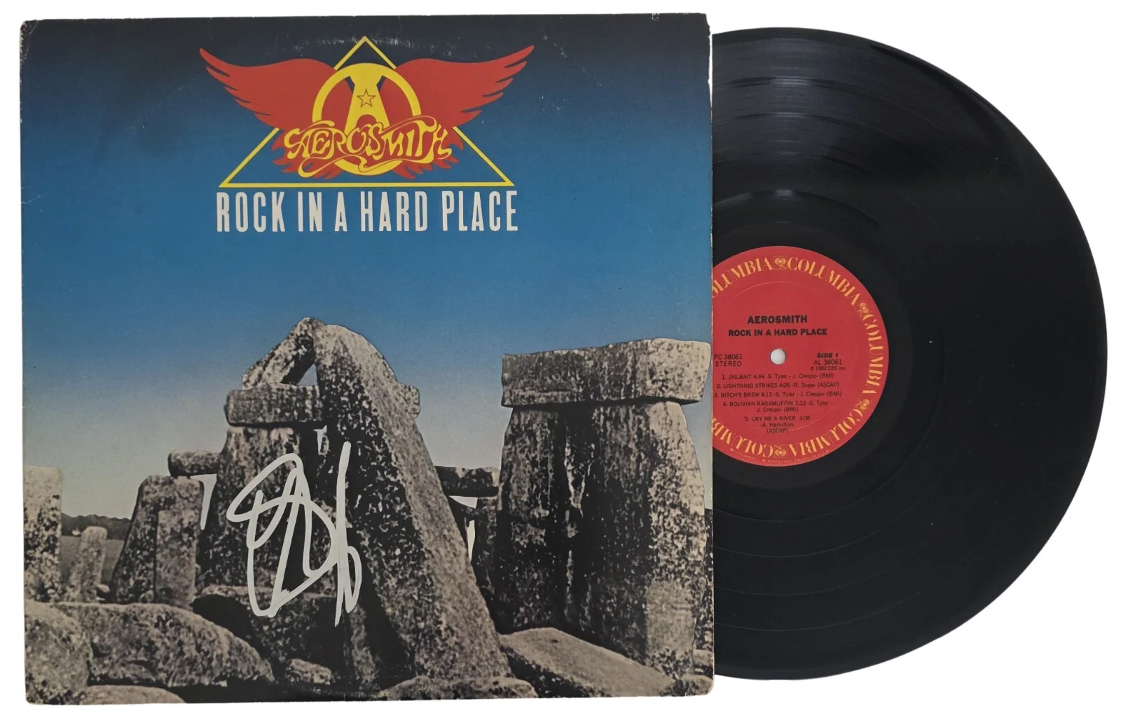 Steven Tyler Signed Aerosmith Rock in a Hard Place Album Proof Autographed Vinyl, изображение 2