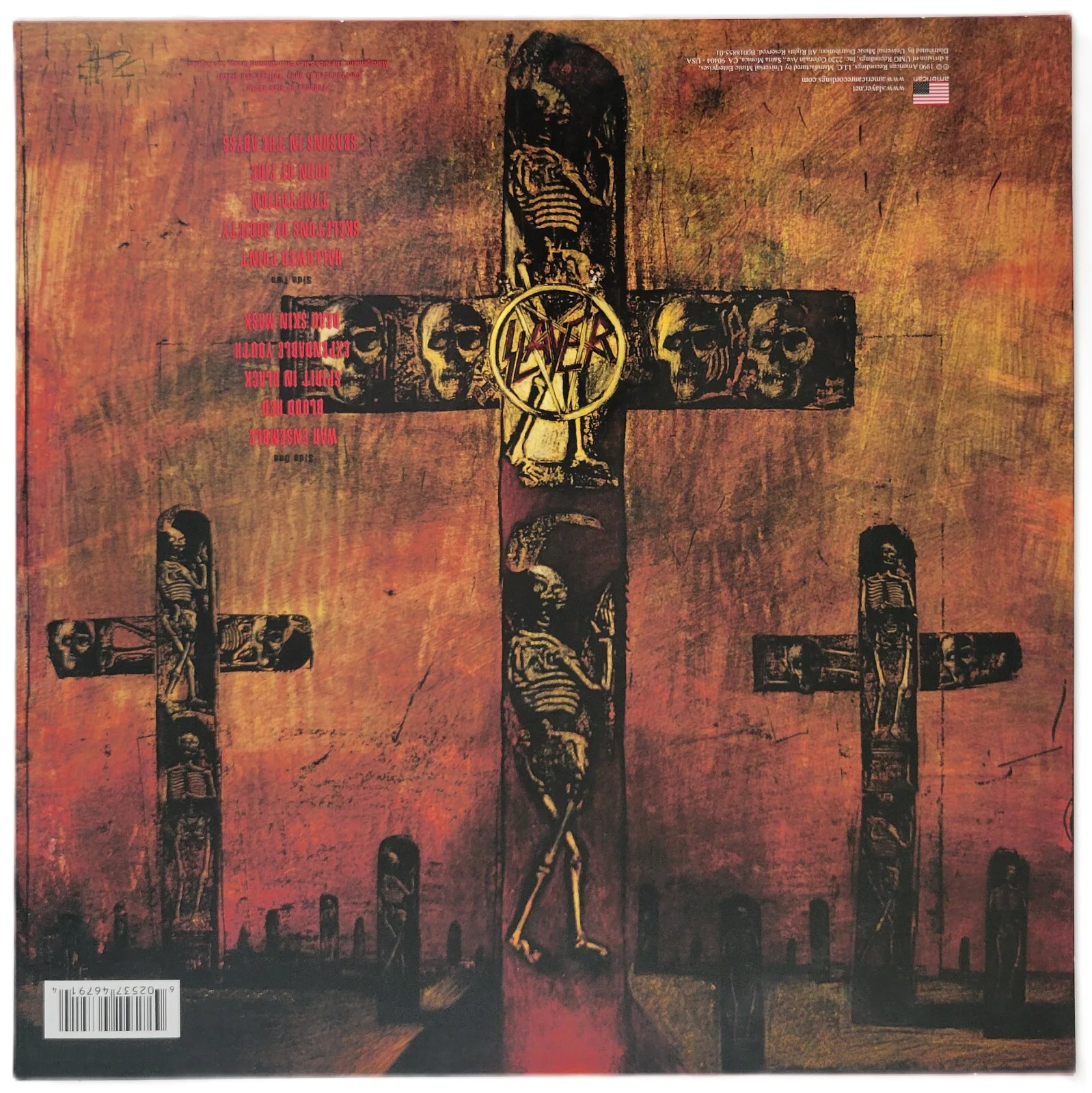 Slayer Signed Seasons in the Abyss Album COA Proof Autographed Vinyl Record, изображение 4