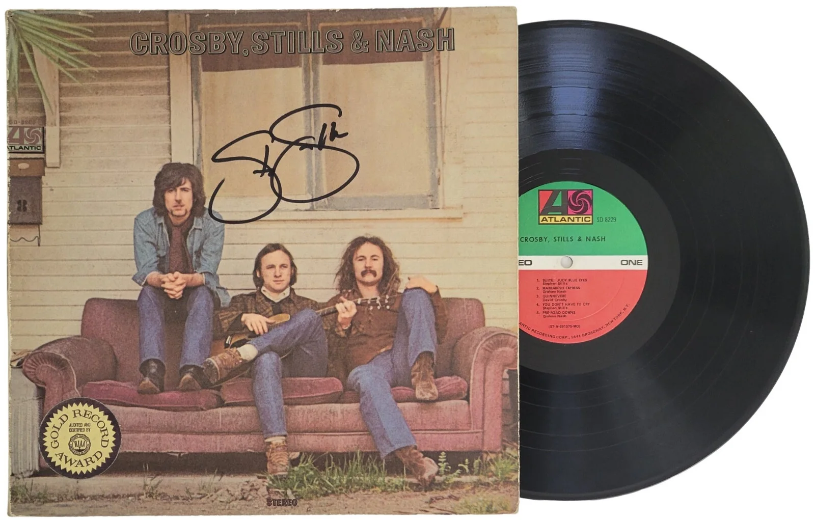 Stephen Stills Signed Crosby Stills & Nash Album COA Proof Autographed Vinyl, изображение 2