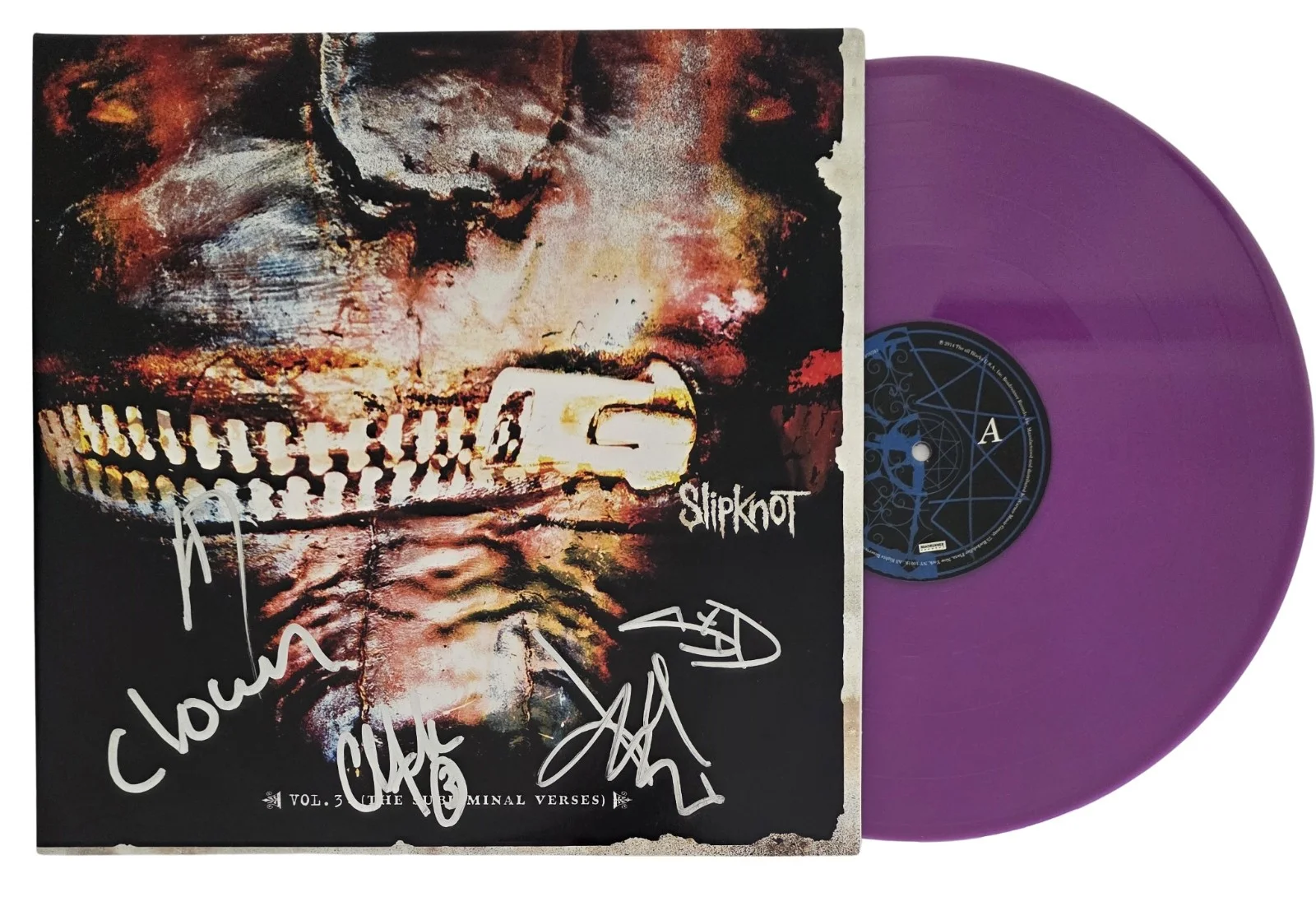 Slipknot Band Signed Vol.3 The Subliminal Verses Album COA Proof Autograph Vinyl, image 2