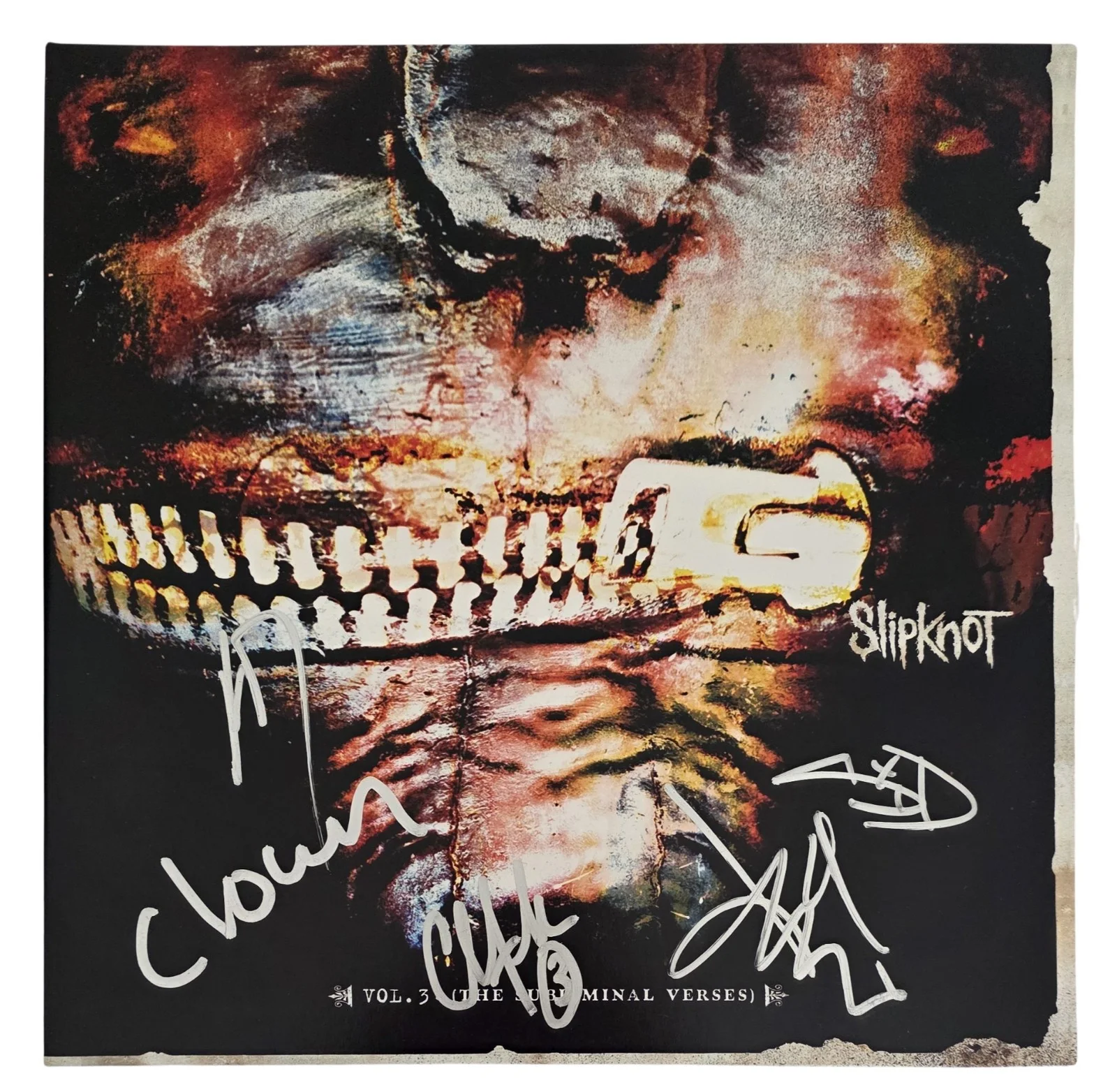 Slipknot Band Signed Vol.3 The Subliminal Verses Album COA Proof Autograph Vinyl, image 3