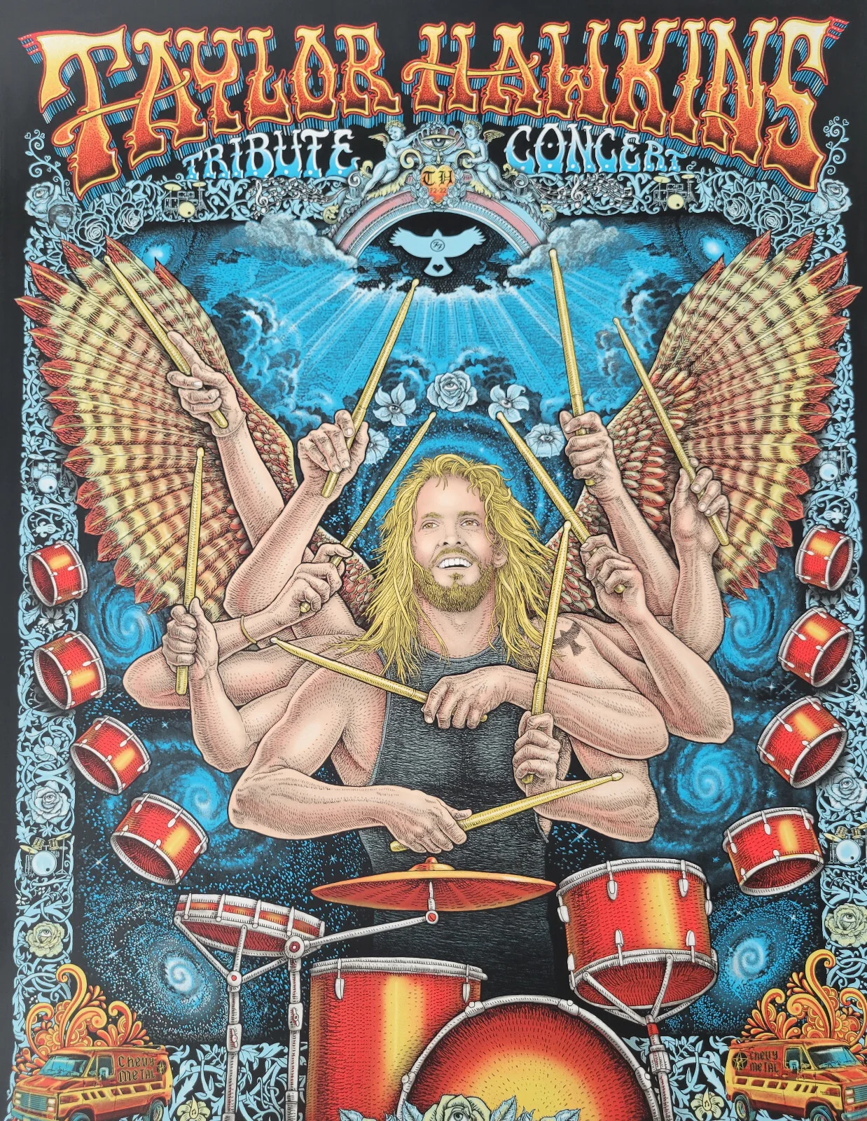 Emek Golan — Taylor Hawkins Los Angeles Forum Tribute Concert Poster #995/1350 Foo Fighters, изображение 5