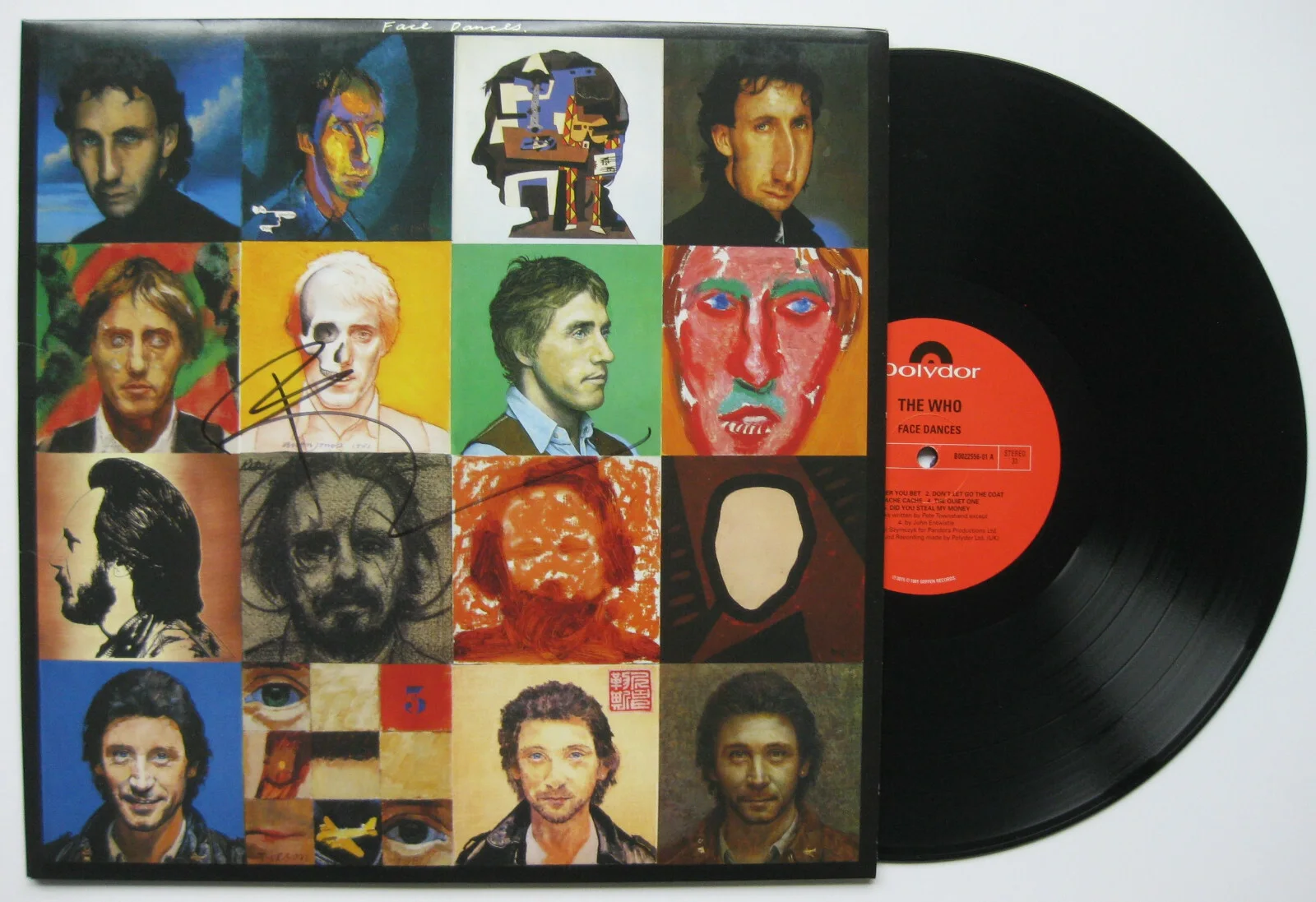 Pete Townshend autographed The Who Face Dances album vinyl record proof Beckett, изображение 2