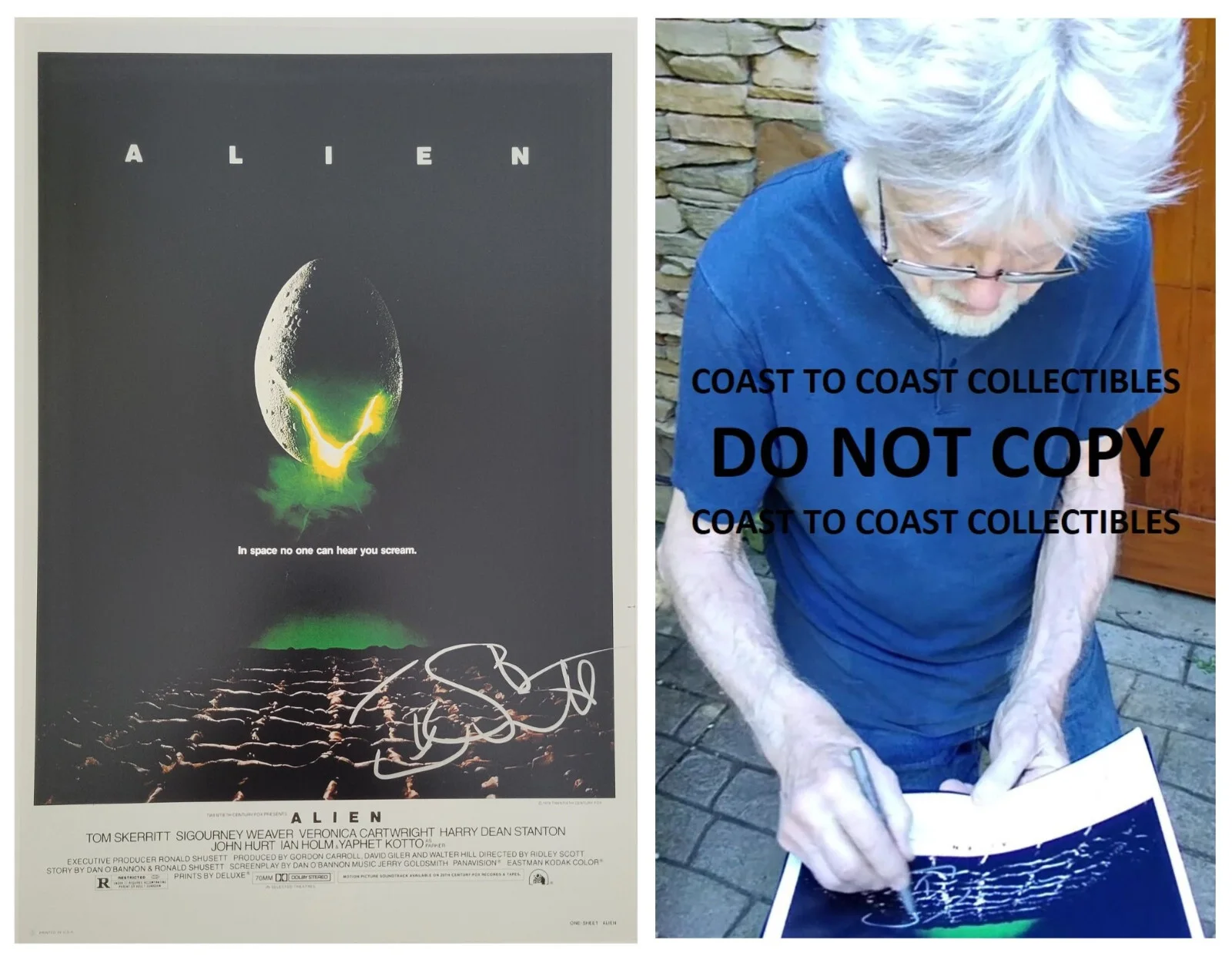 Tom Skerritt — Tom Skerritt Signed Alien 12x18 Photo COA Exact Proof Autographed Poster..