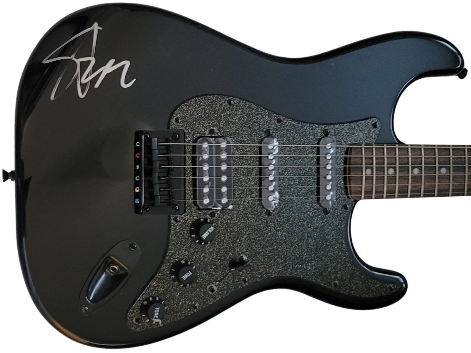 Steve Stevens signed Fender Squier electric guitar COA with exact Proof Idol, image 4