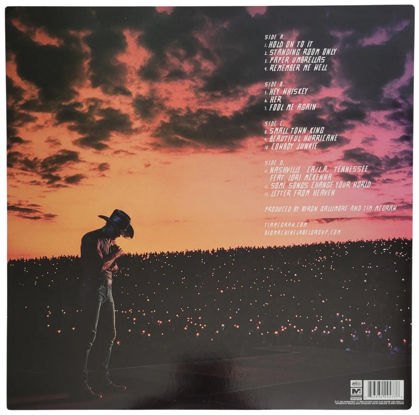 Tim McGraw Signed Standing Room Only Album Proof COA Autographed Vinyl Record, image 4