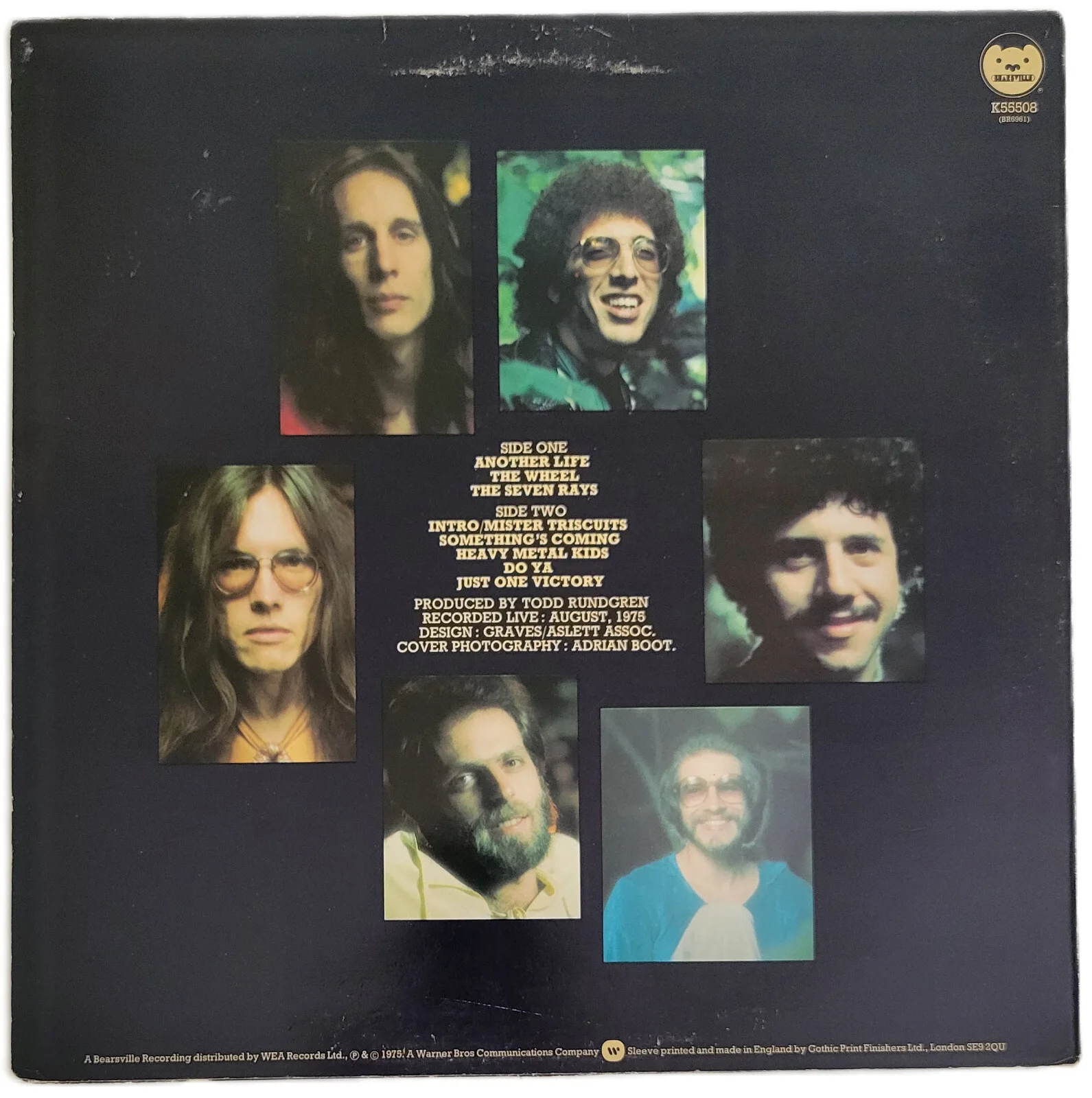 Todd Rundgren Signed Another Live Album COA Exact Proof Autographed Vinyl Record, image 4