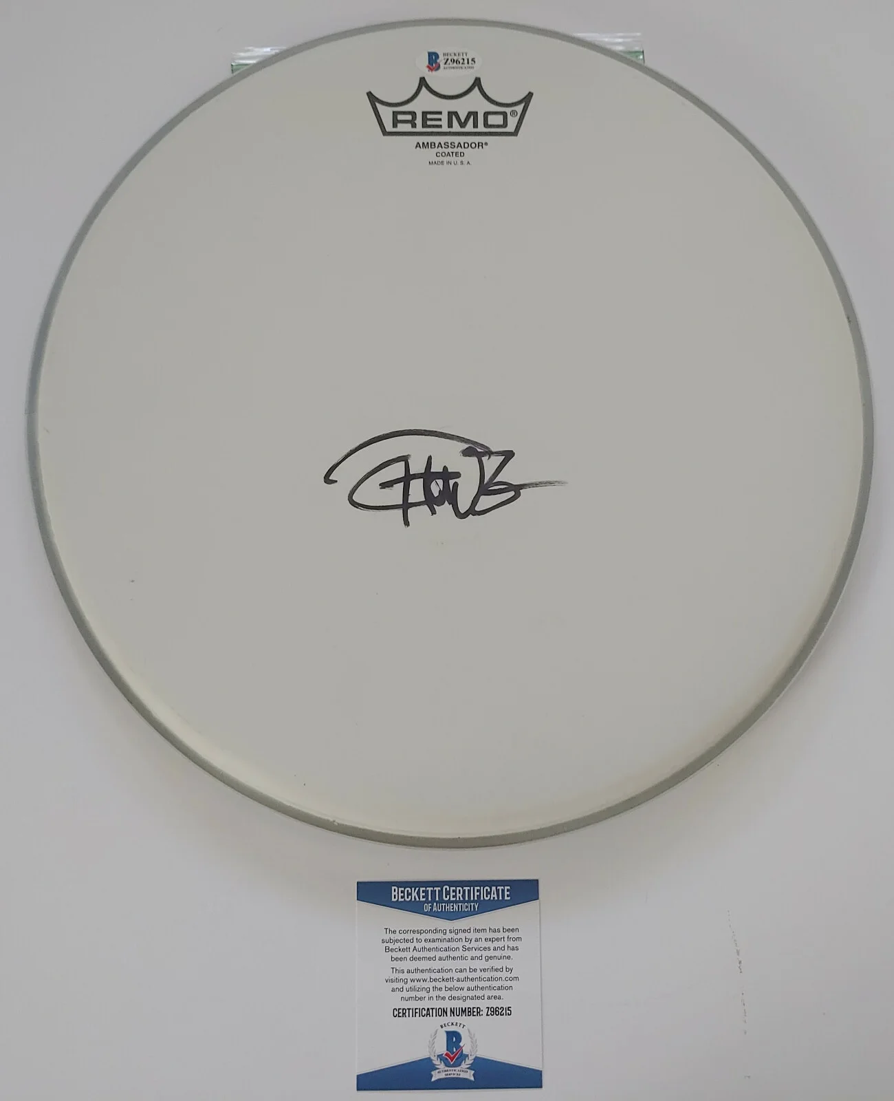 Tommy Chong actor comedian signed 12'' Drumhead COA with exact Proof Beckett BAS, image 3
