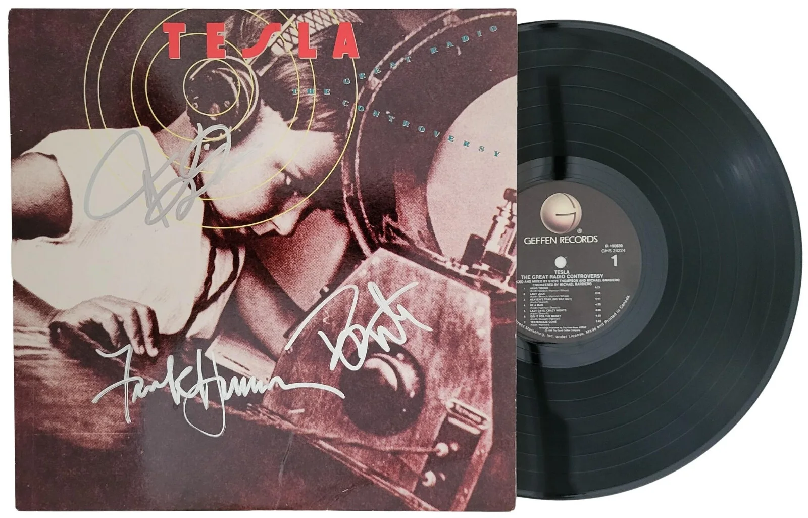 Tesla,Keith,Hannon,Wheat signed The Great Radio Controversy album proof COA auto, изображение 2