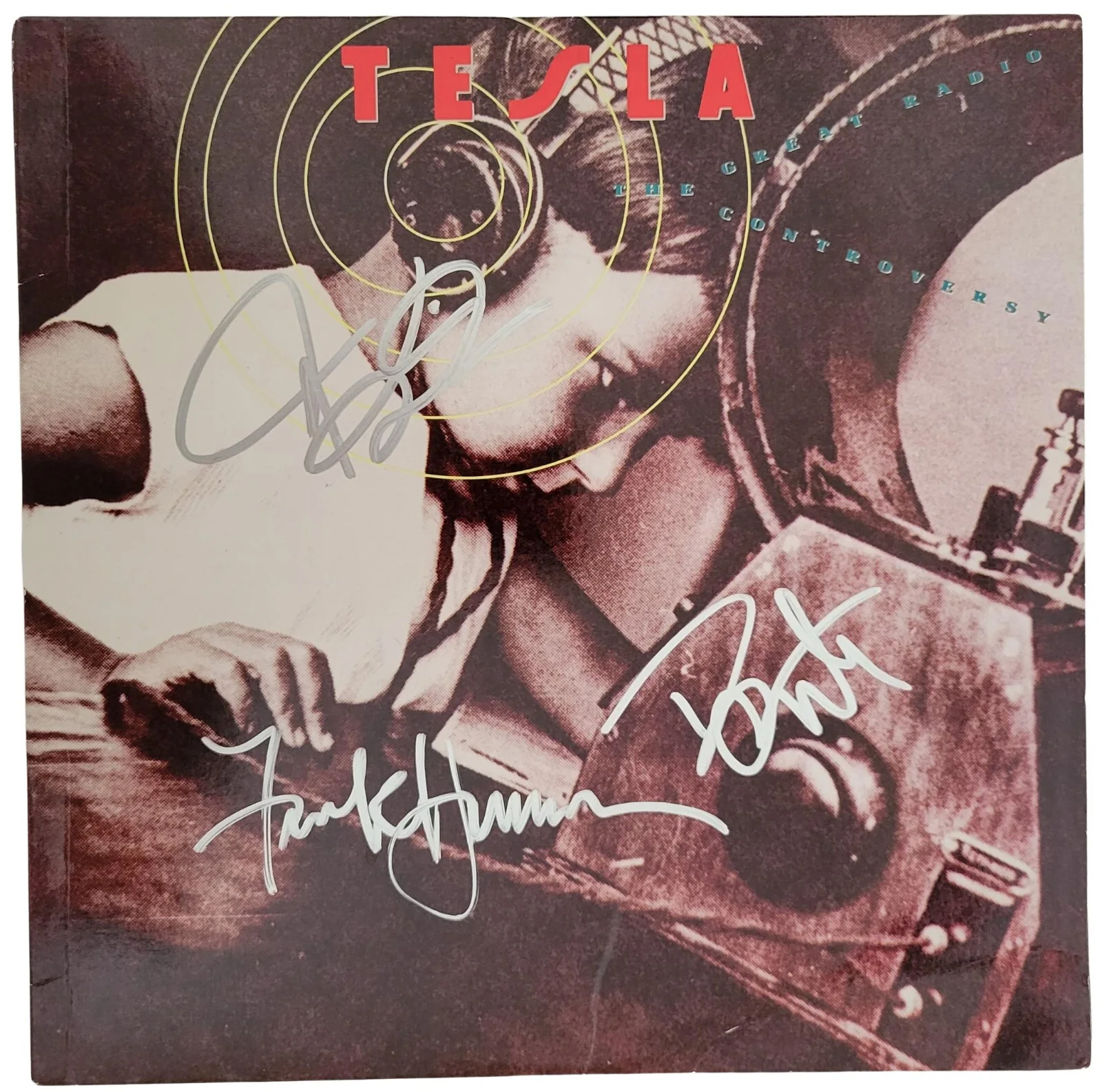 Tesla,Keith,Hannon,Wheat signed The Great Radio Controversy album proof COA auto, изображение 4
