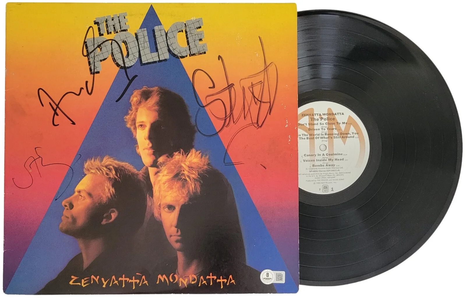 The Police Signed Zenyatta Mondatta Album Beckett COA Autographed Vinyl Record, изображение 2