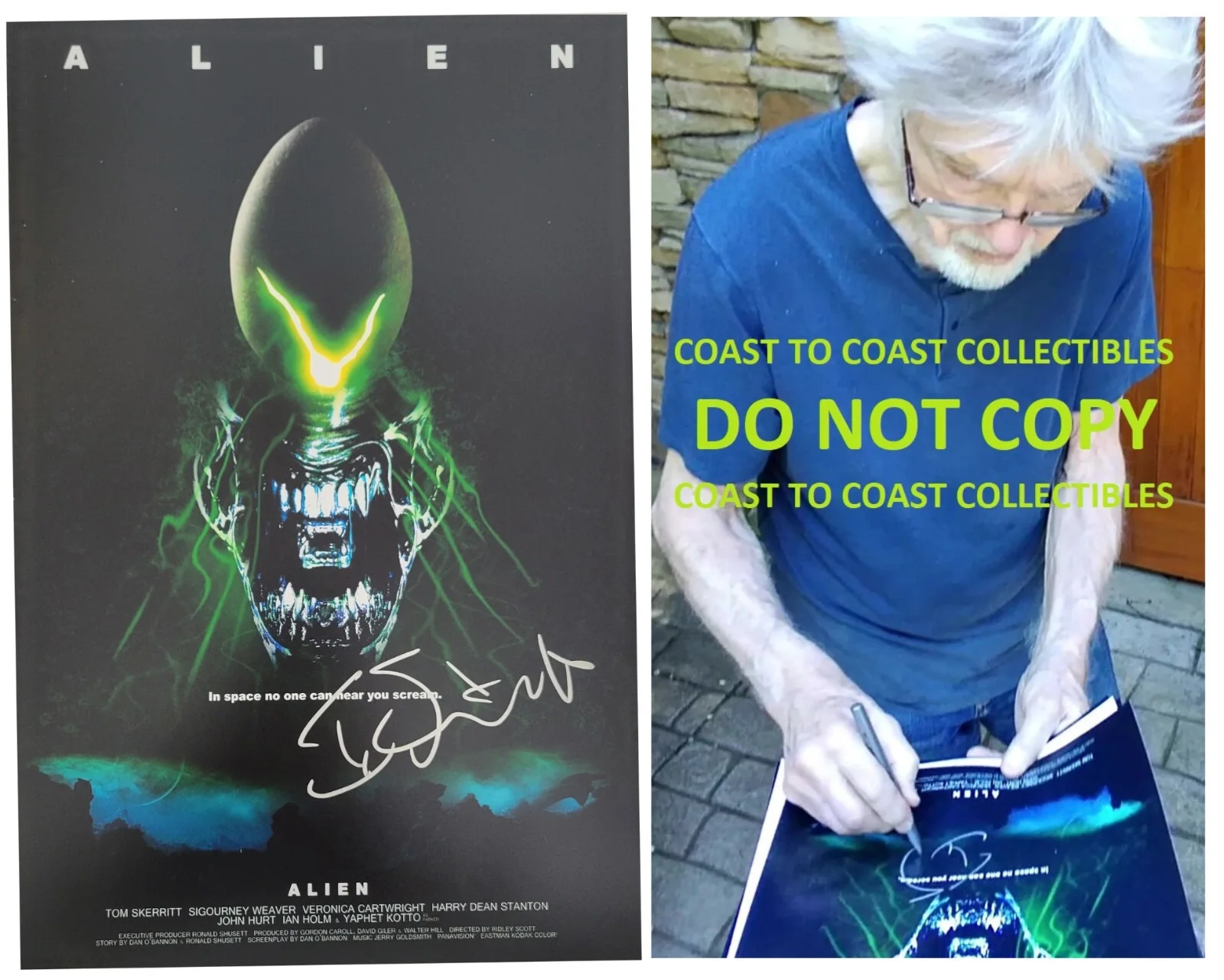 Tom Skerritt — Tom Skerritt Signed Alien 12x18 Photo COA Exact Proof Autographed Poster