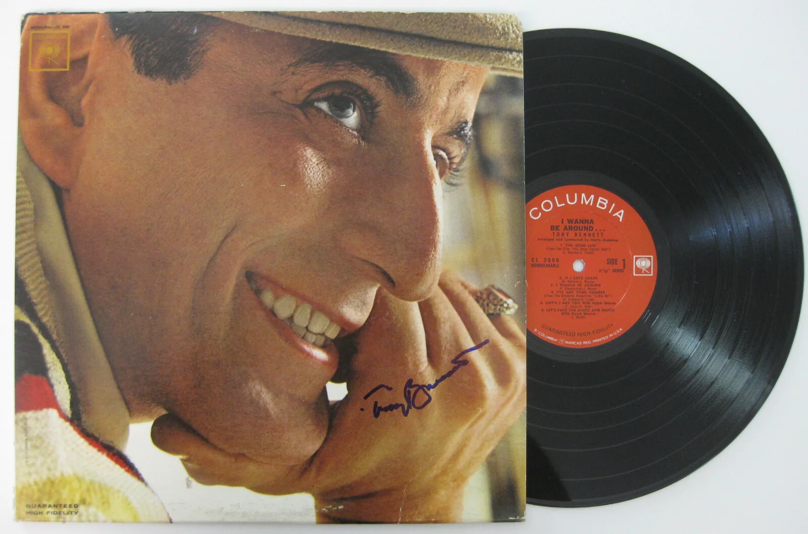 Tony Bennett signed I wanna be around album vinyl record exact Proof Becket COA, изображение 2