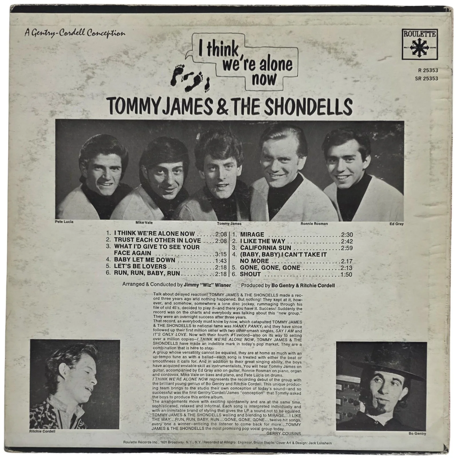 Tommy James Signed I Think We're Alone Now Album COA Proof Autographed Vinyl, image 5