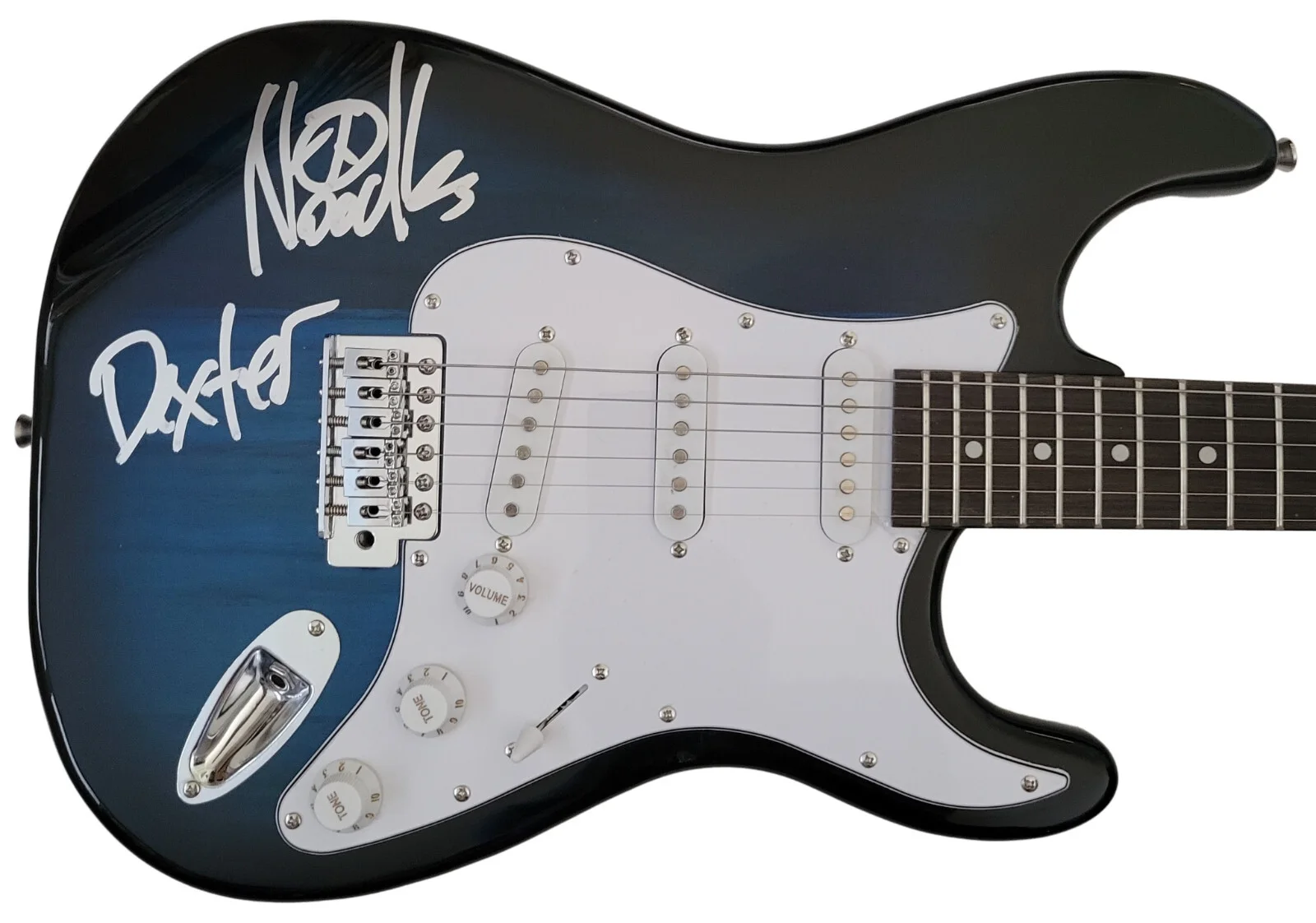 The Offspring Dexter Holland Noodles signed full size Electric guitar proof COA, image 4