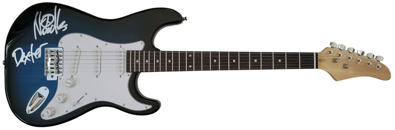 The Offspring Dexter Holland Noodles signed full size Electric guitar proof COA, image 5