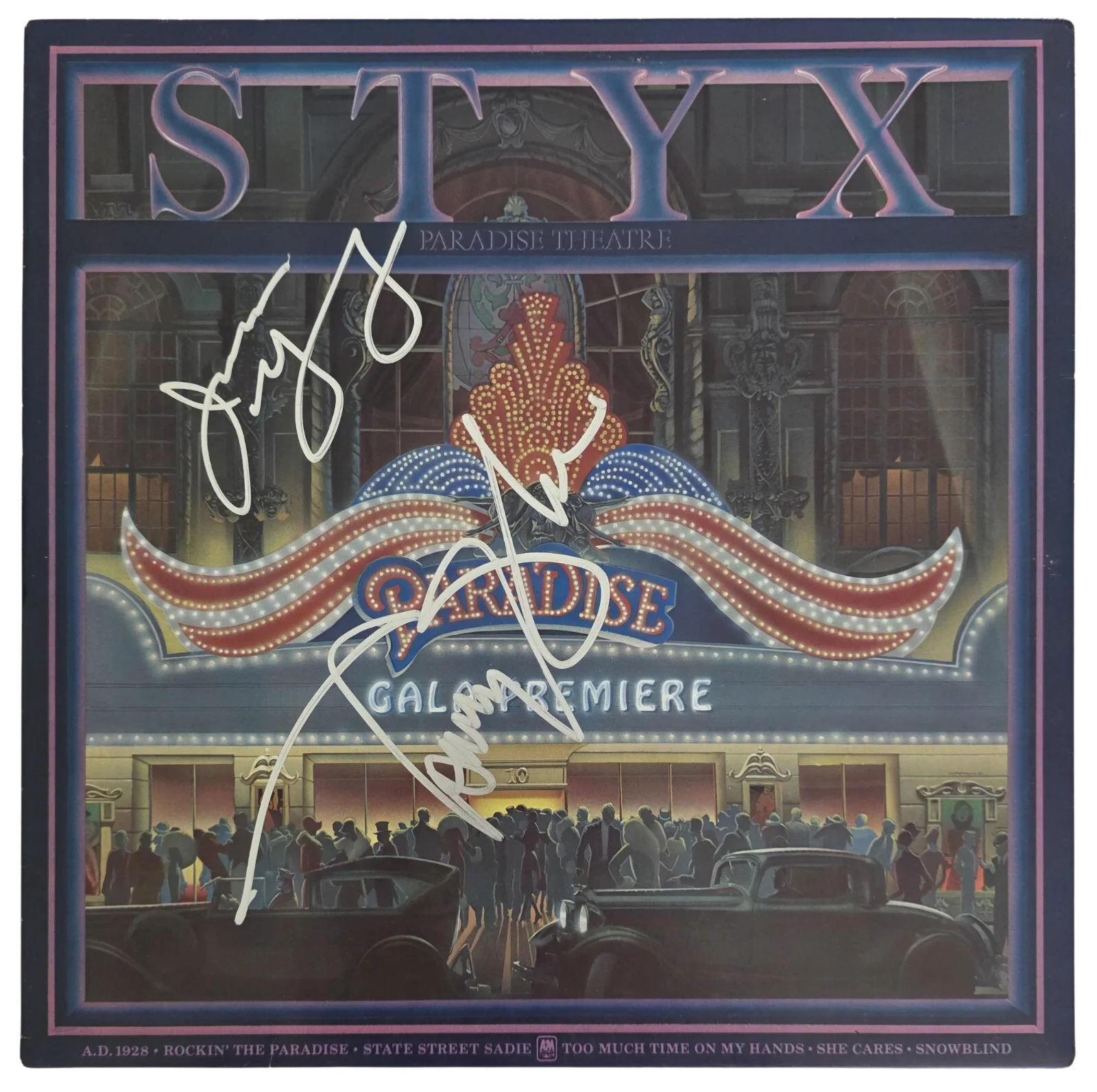 Tommy Shaw & James Young Signed Styx Paradise Theatre Album COA Proof Auto Vinyl, изображение 3