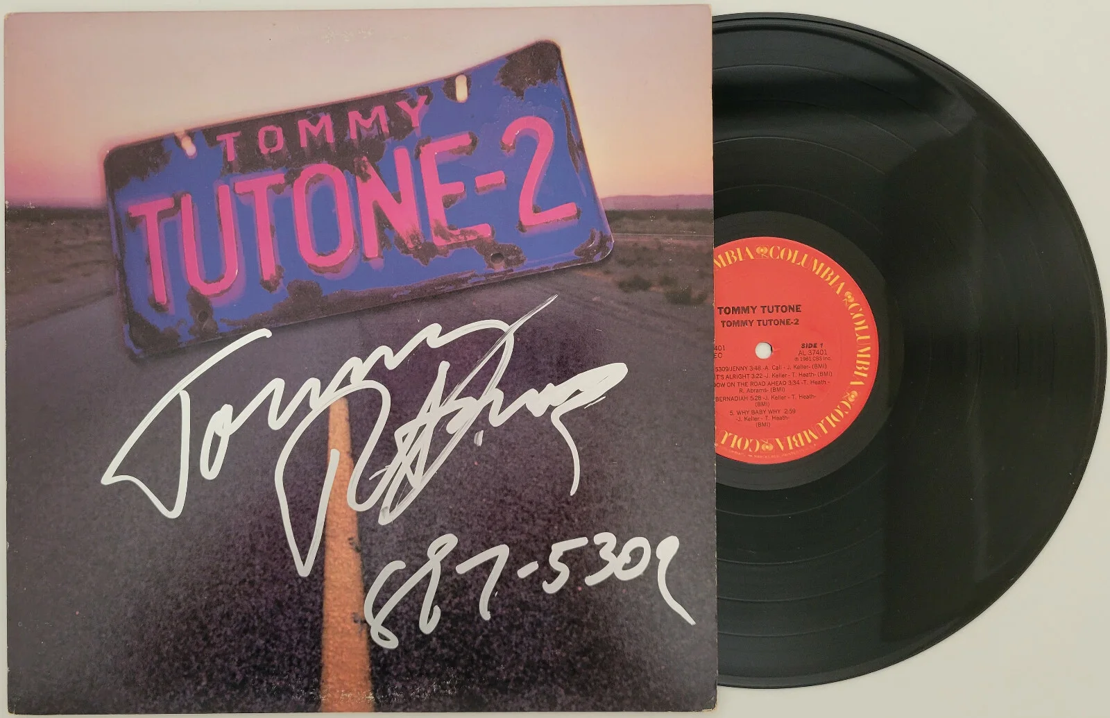 Tommy Heath signed autographed Tommy Tutone 2 album 867-5309 Jenny COA proof, image 2