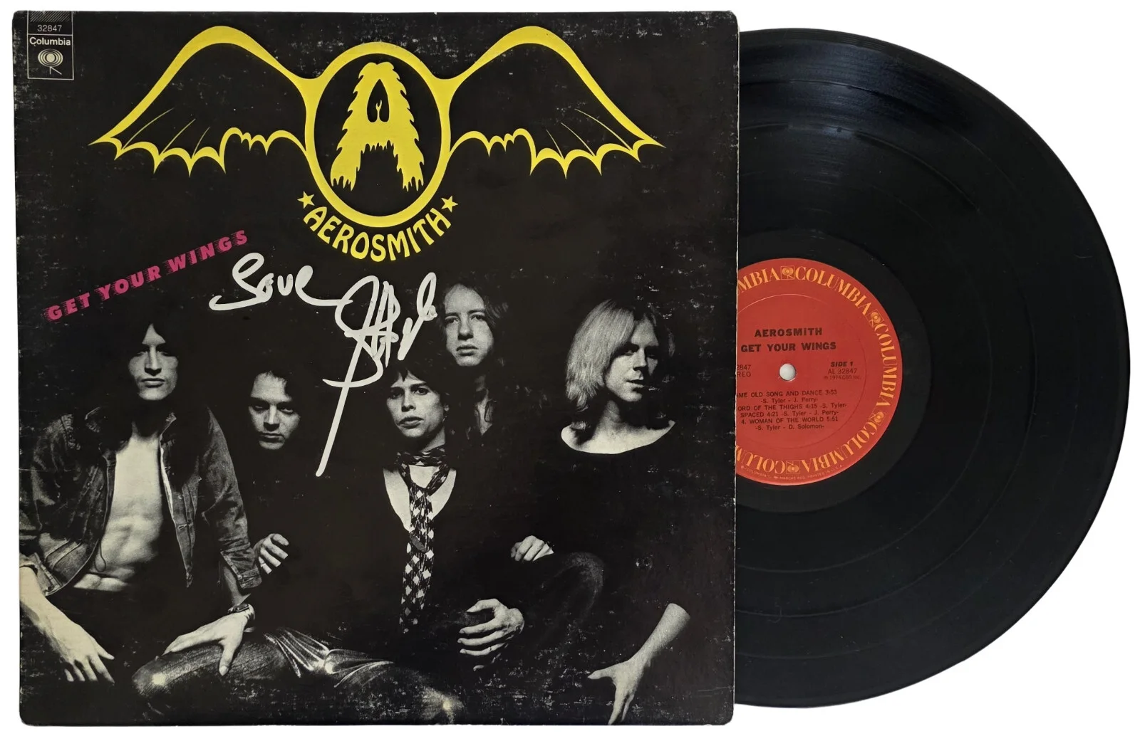 Steven Tyler Signed Aerosmith Get Your Wings Album COA Proof Autographed Vinyl, изображение 2