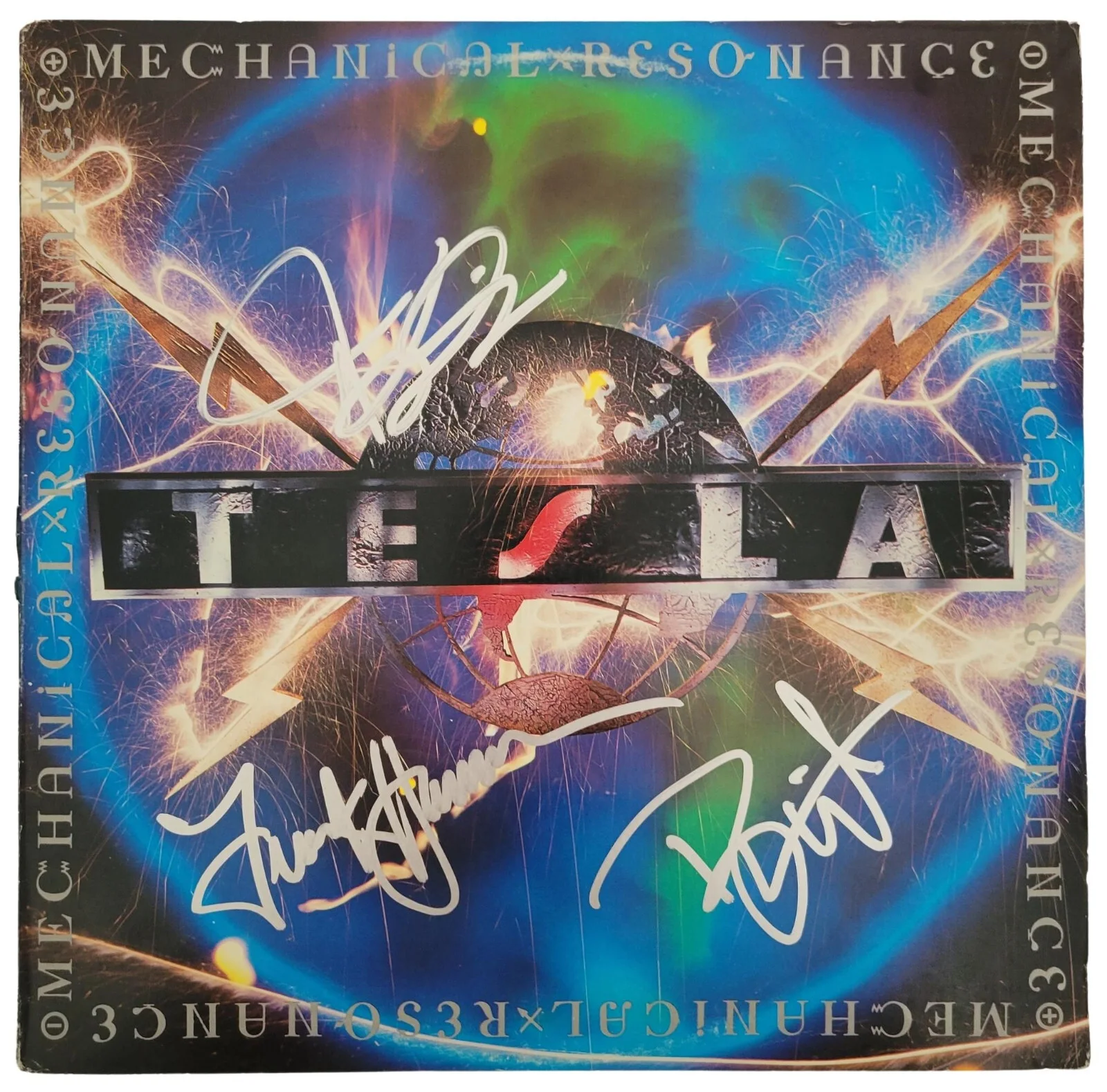 Tesla,Keith,Hannon,Wheat signed Mechanical Resonance album proof COA autograph, изображение 3