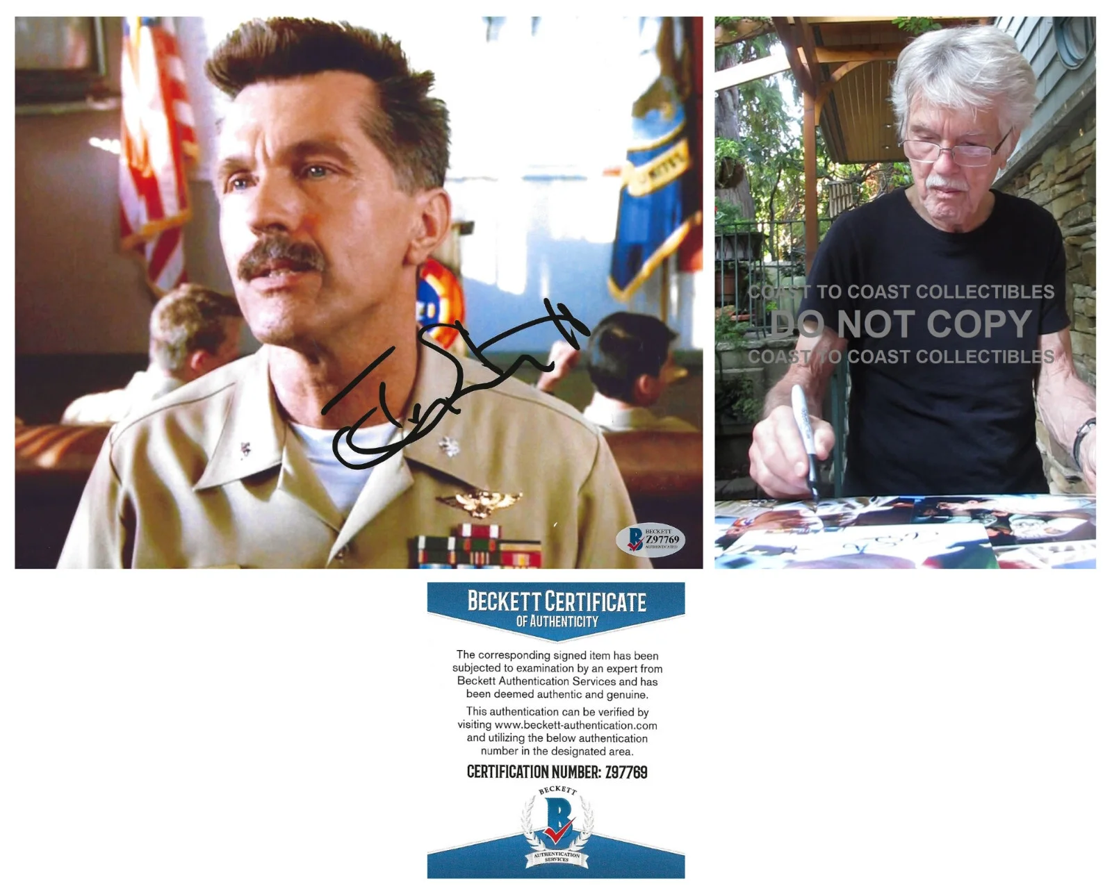 Tom Skerritt — Tom Skerritt actor signed Top Gun 8x10 photo proof Beckett COA autographed..